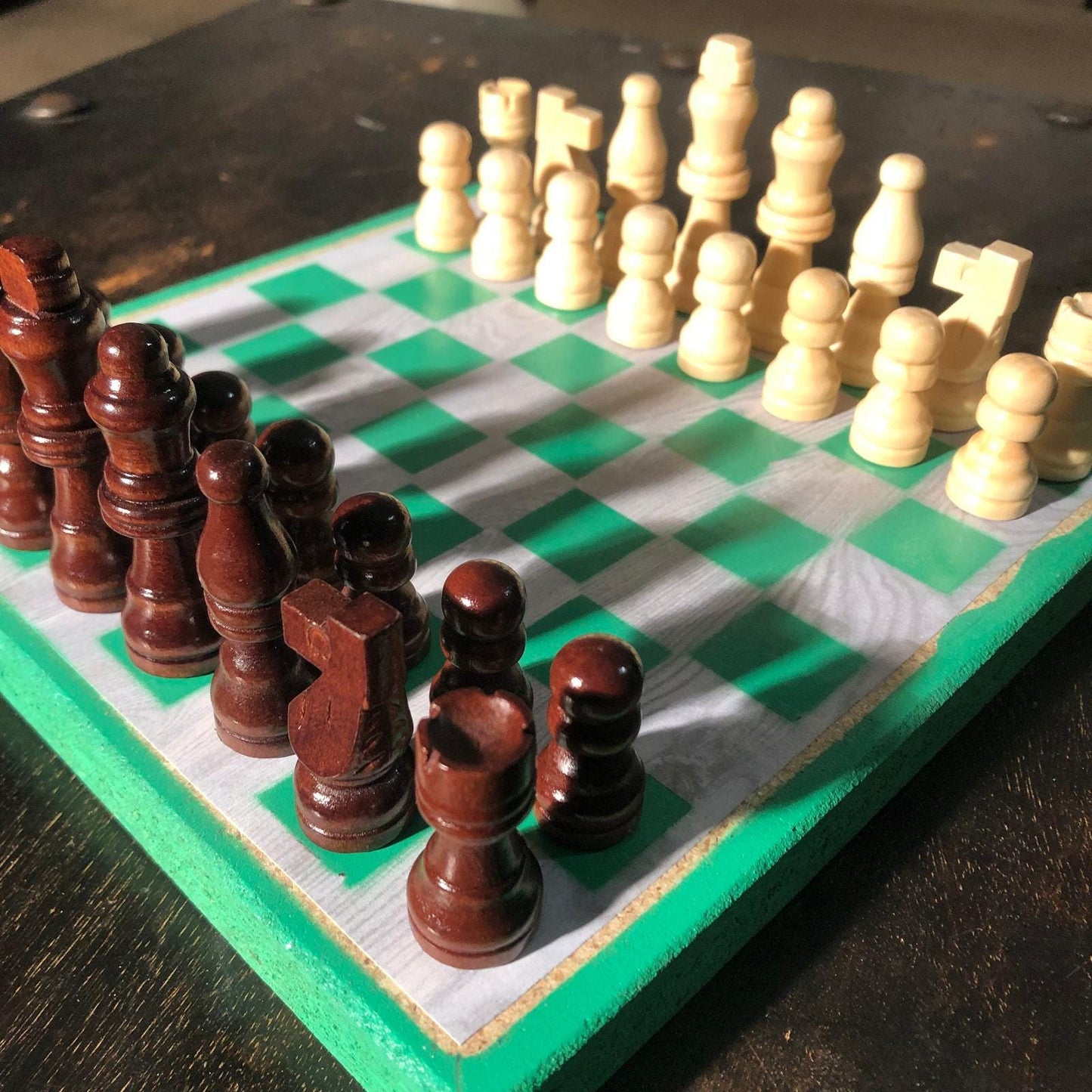 Scrapbook Chess Set - Green Mint