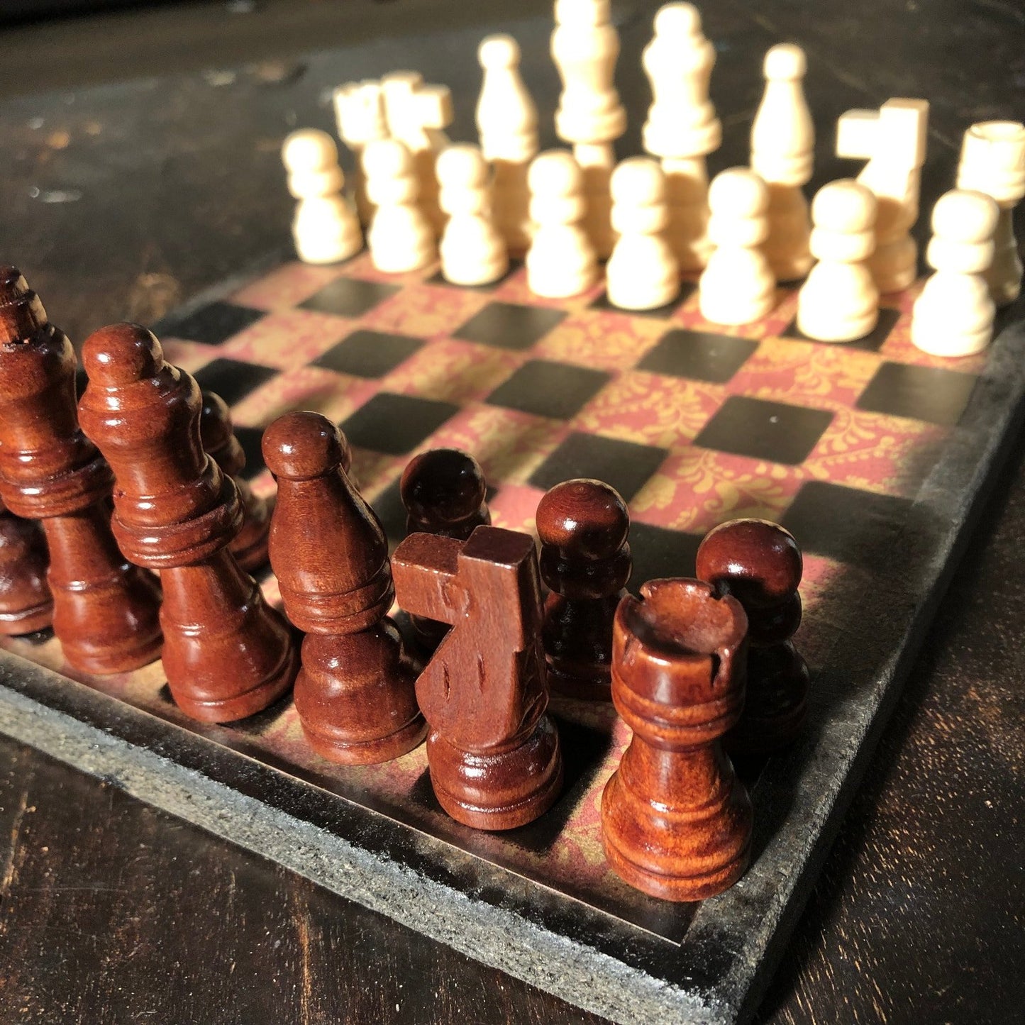 Scrapbook Chess Set - Red Vintage