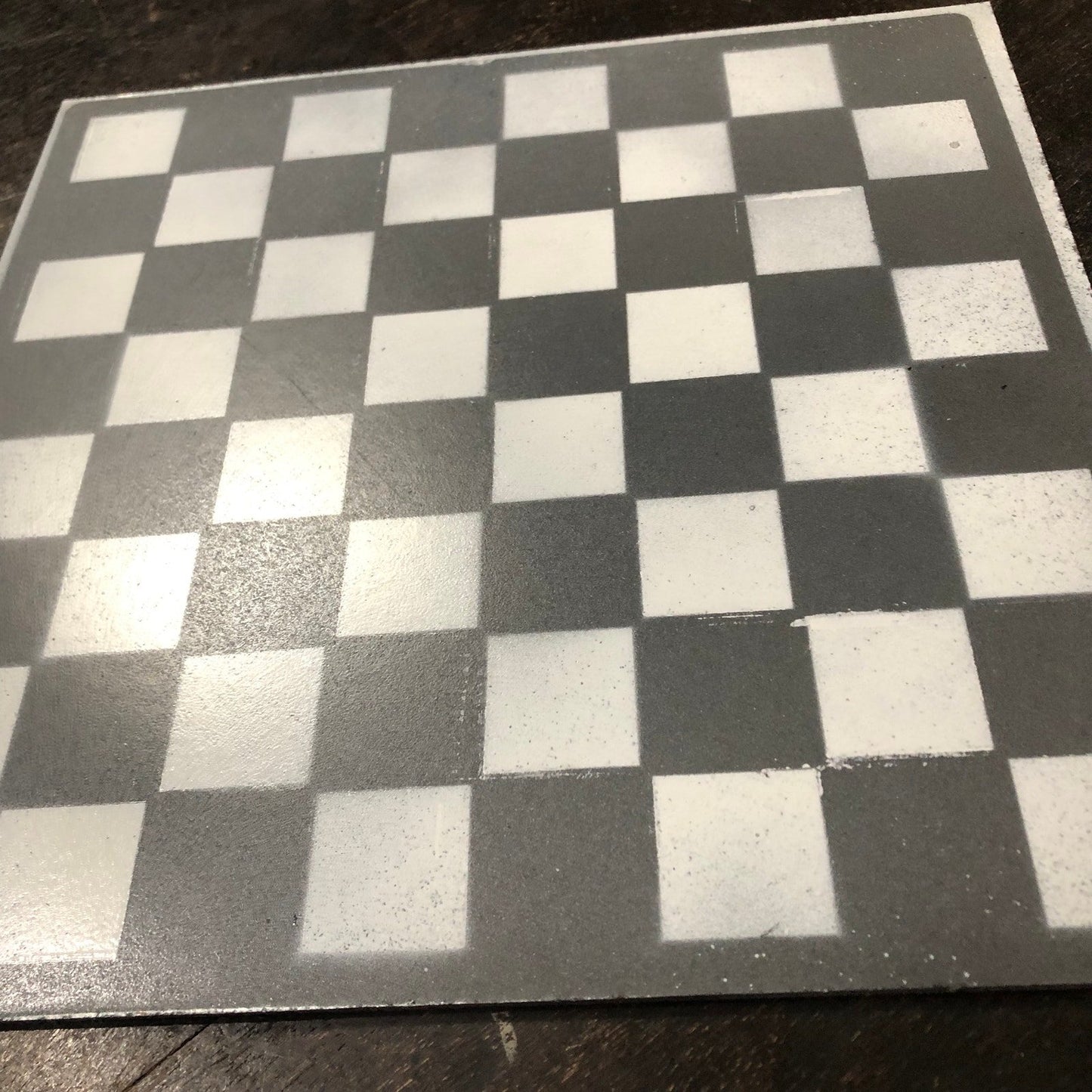 Painted Chess Set - Silver & White