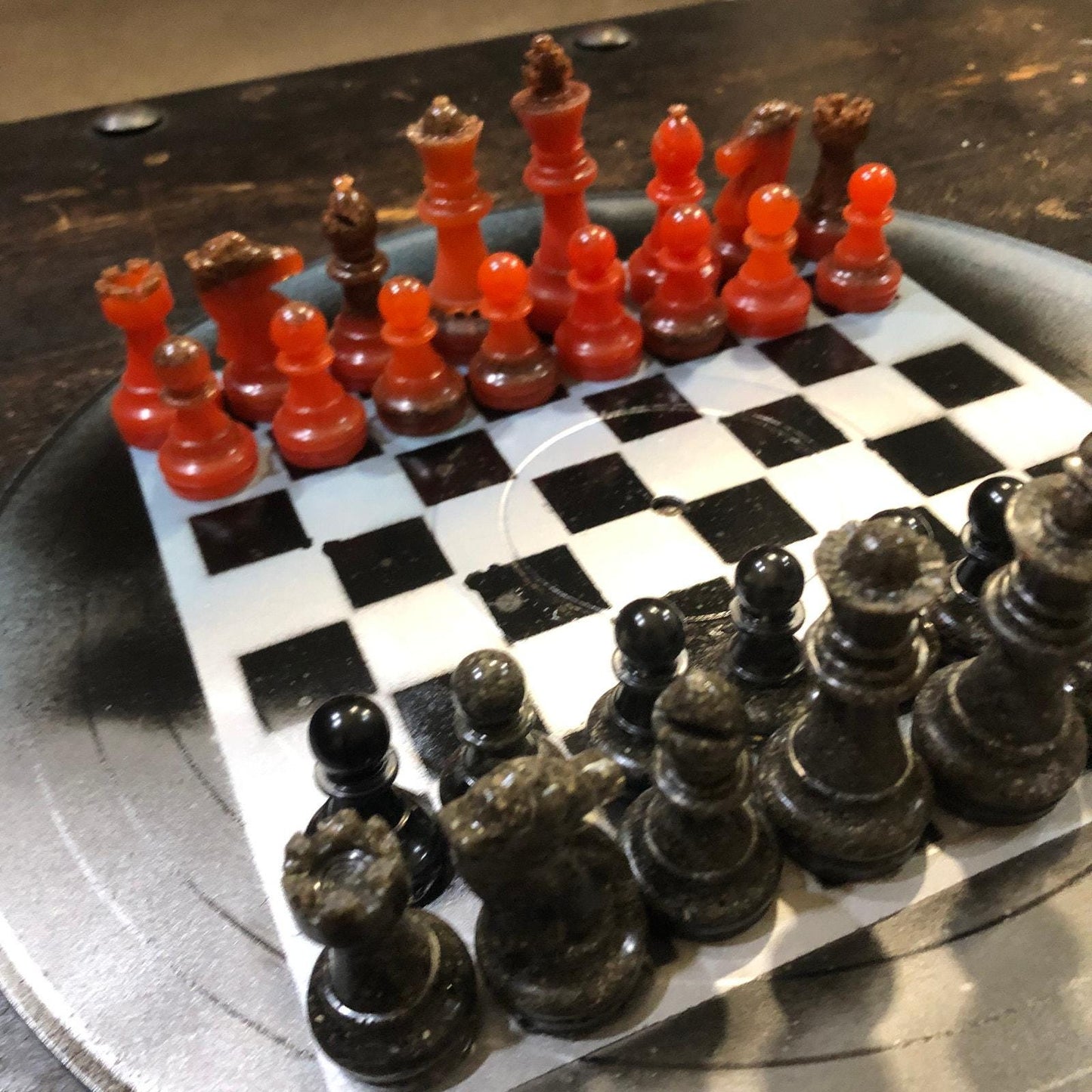 Vinyl Chess Set - Blue Shade (Resin Pieces)