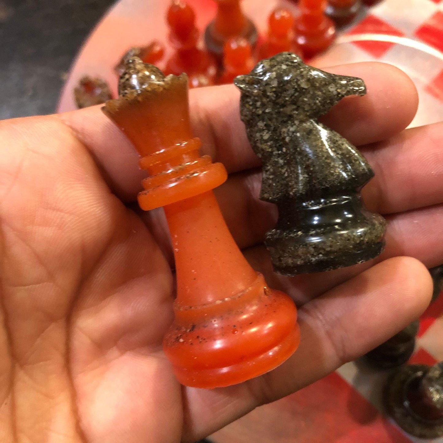 Vinyl Chess Set - Red Mist (Resin Pieces)
