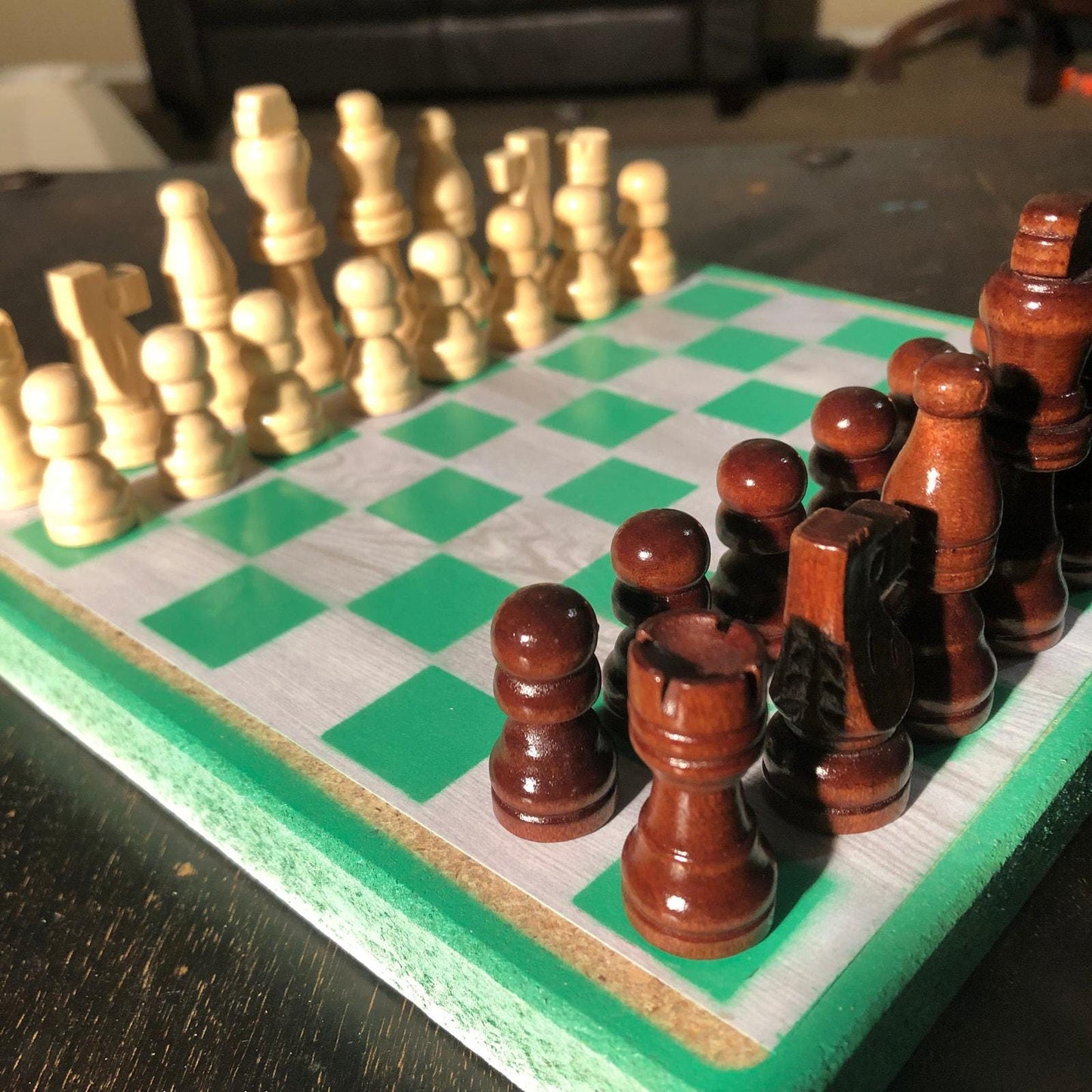 Scrapbook Chess Set - Green Mint