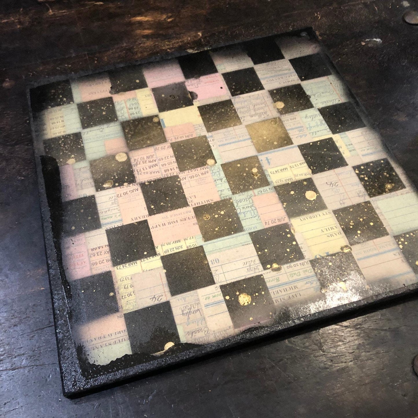 Scrapbook Chess Set - Golden Vintage