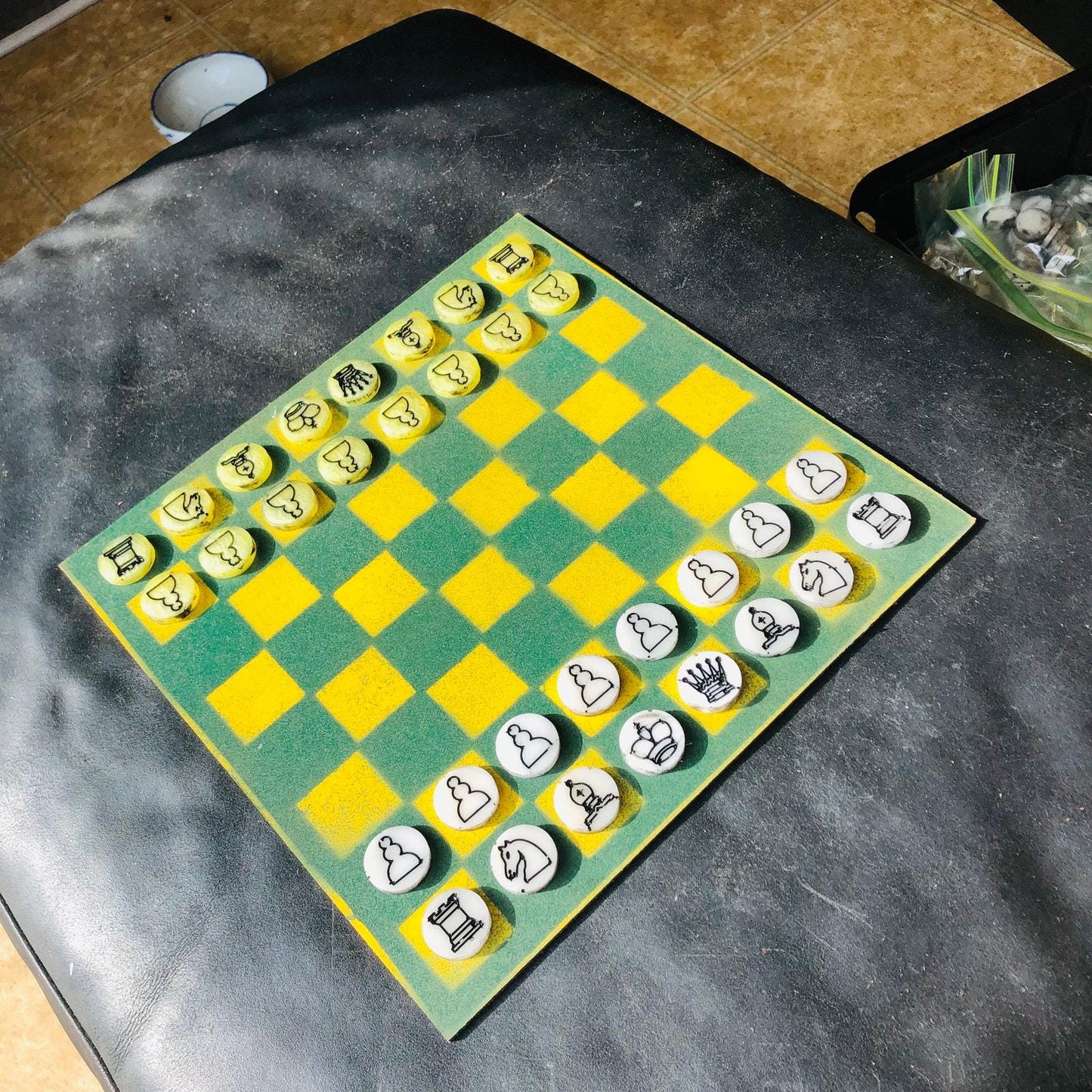 Chess Set - Yellow & Green