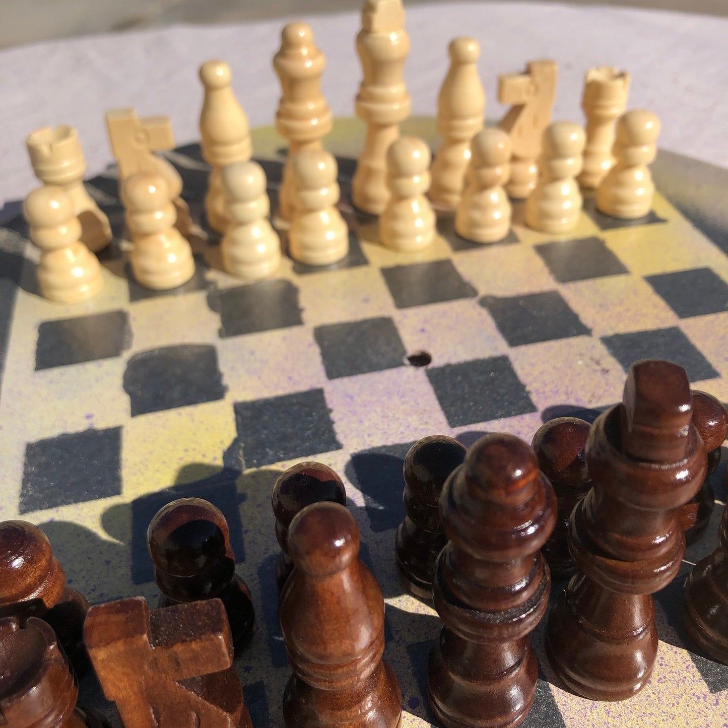 Vinyl Chess Set - Faded Chrome Yellow