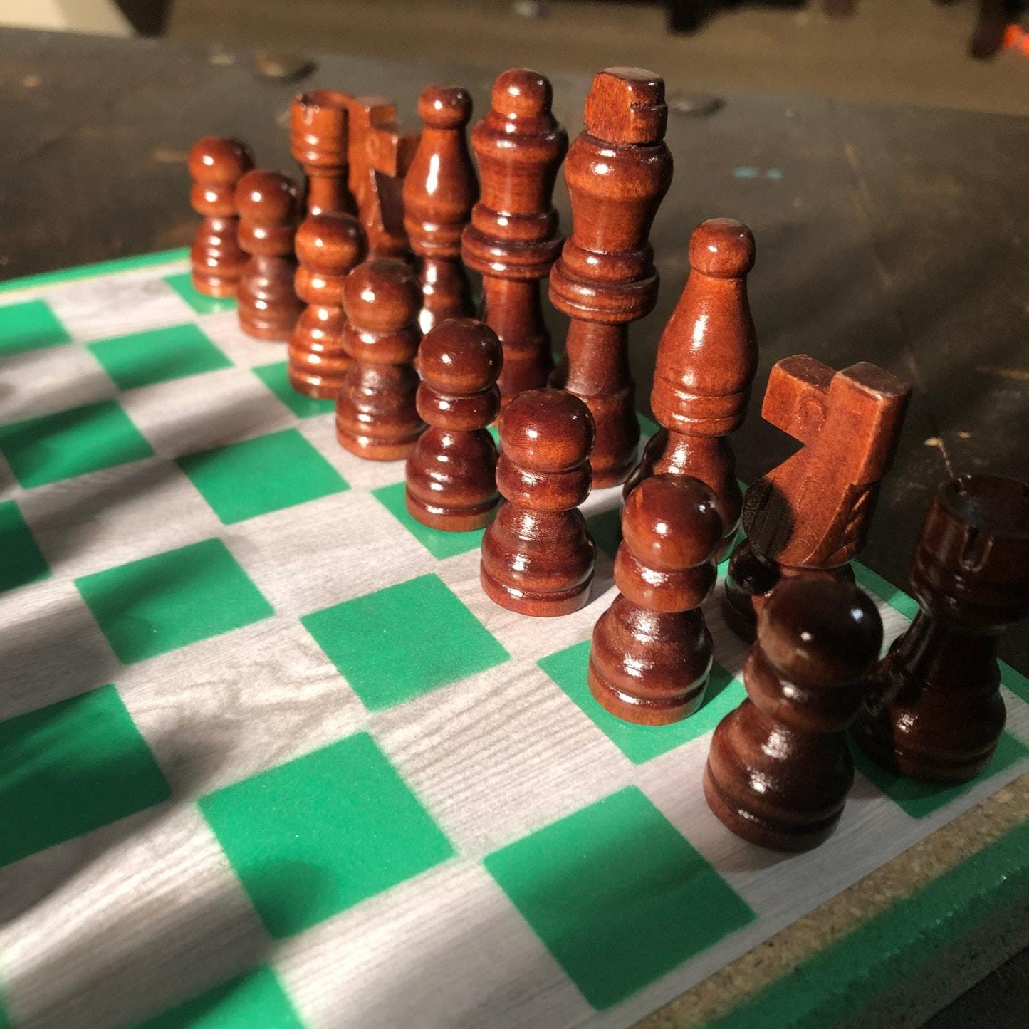 Scrapbook Chess Set - Green Mint