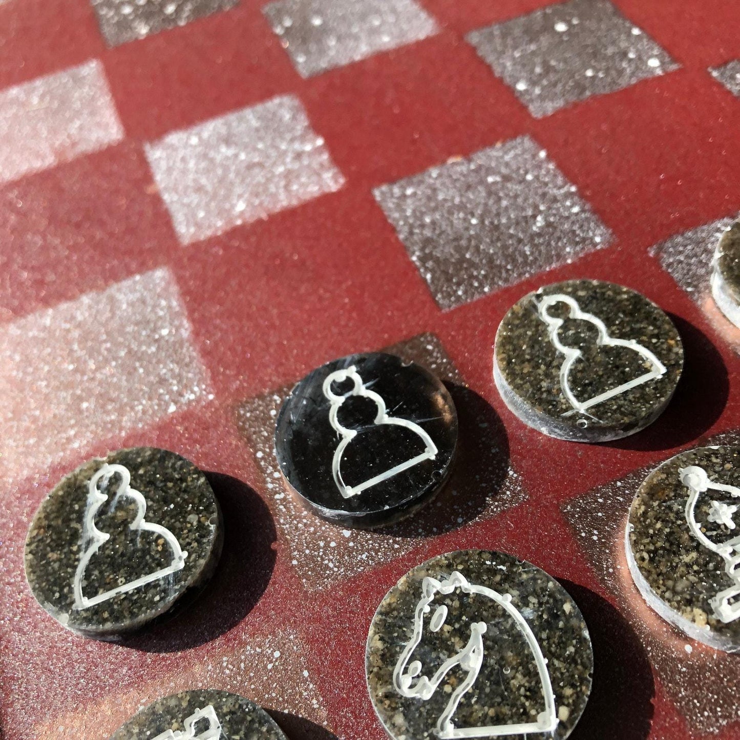 Chess Set - Red Chrome Shine