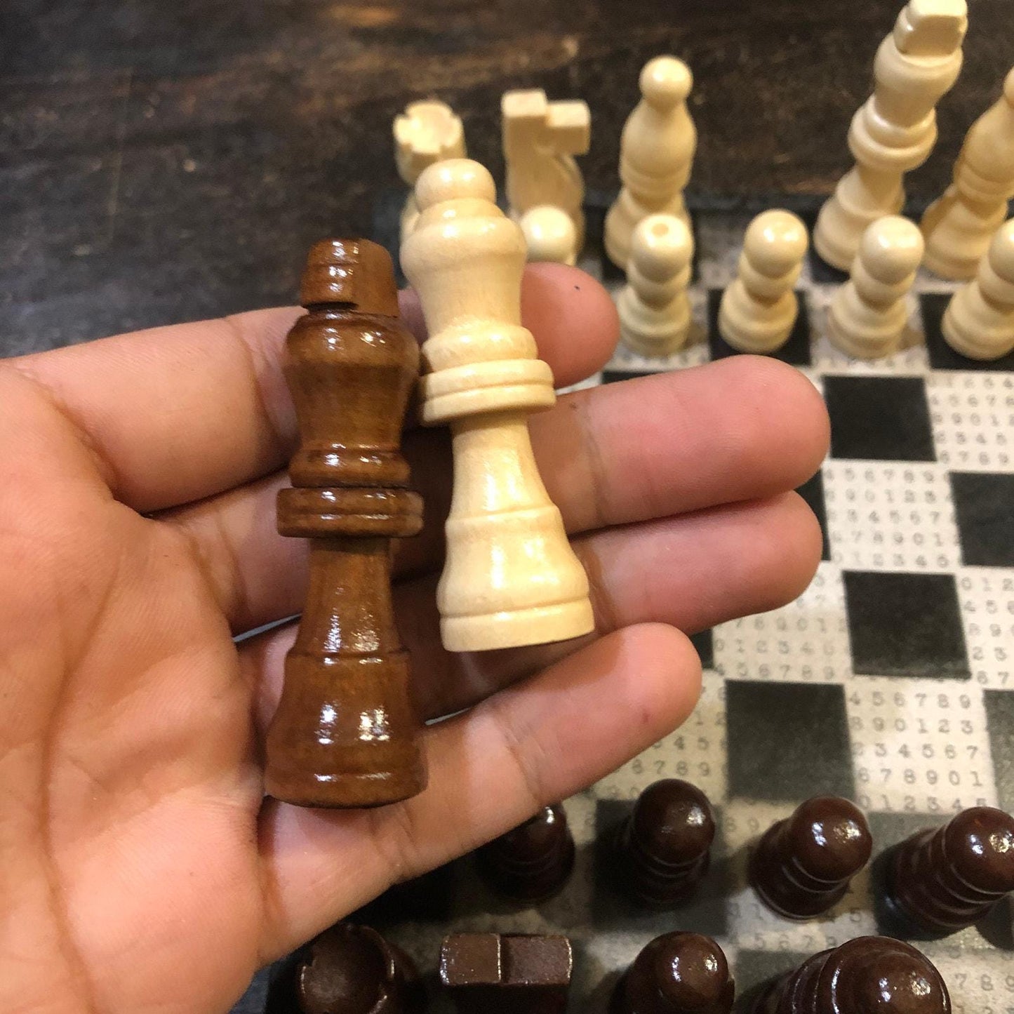 Scrapbook Chess Set - Black & White Numbers