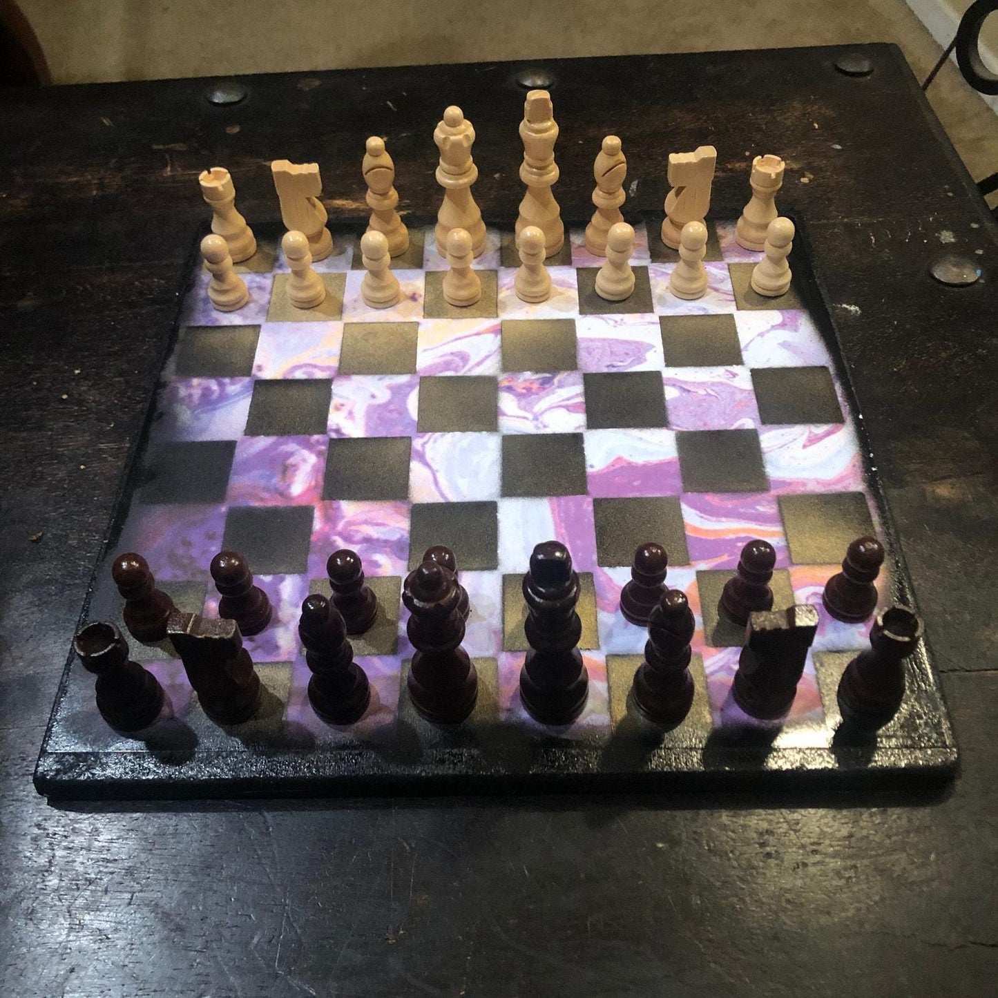 Scrapbook Chess Set - Purple Mix