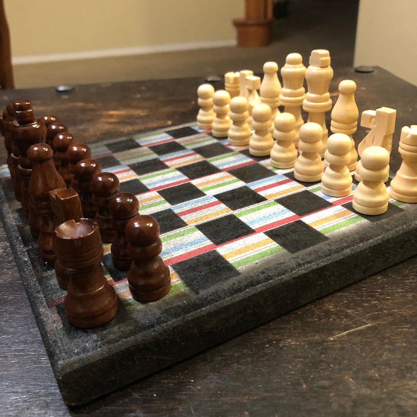 Scrapbook Chess Set - Colorful Lines
