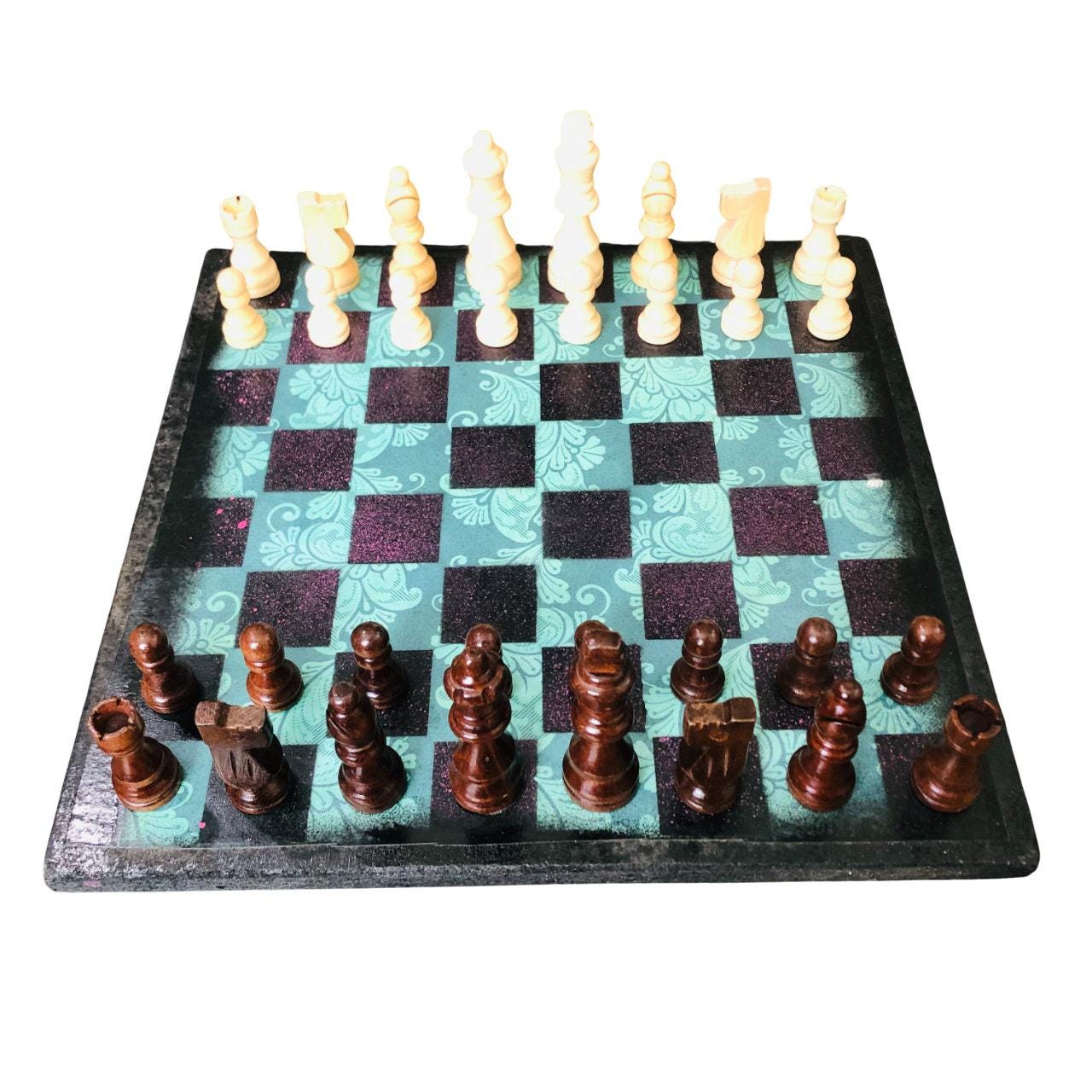 Scrapbook Chess Set - Tropical Green