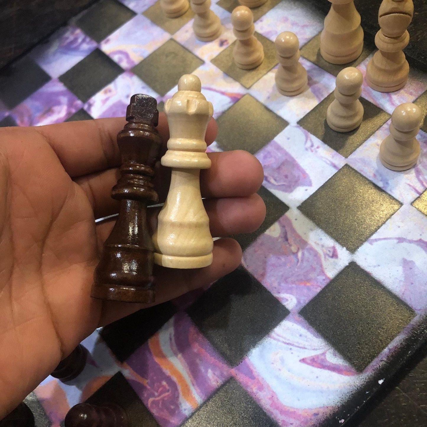 Scrapbook Chess Set - Purple Mix
