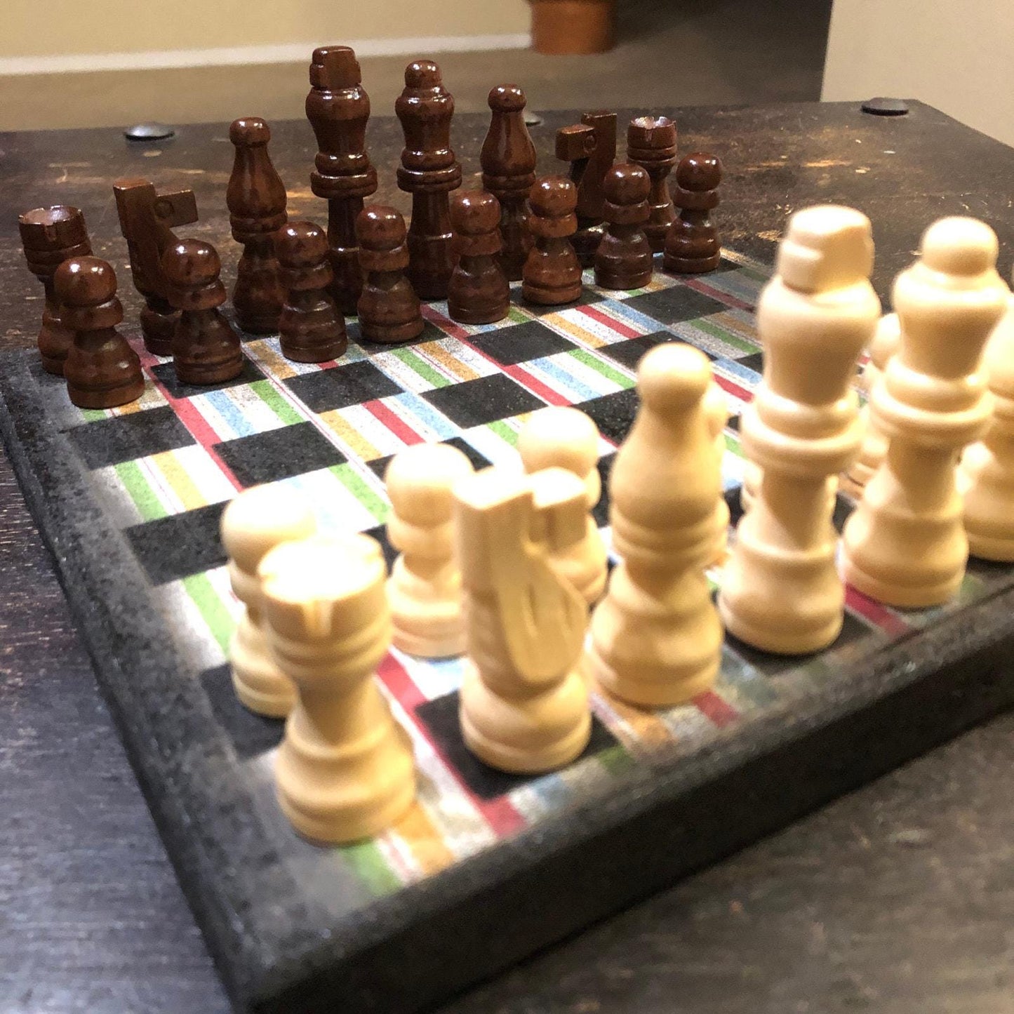 Scrapbook Chess Set - Colorful Lines