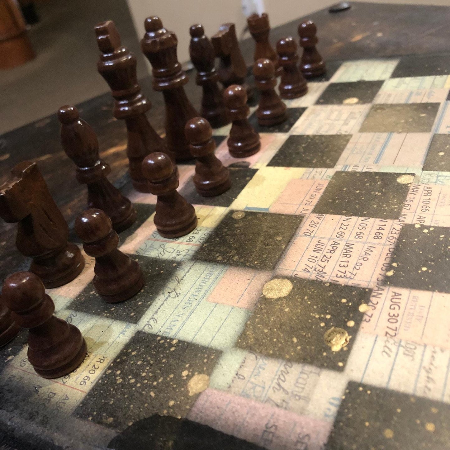 Scrapbook Chess Set - Golden Vintage