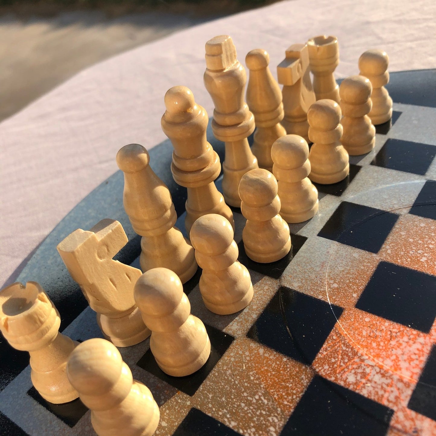 Vinyl Chess Set - Orange Mist