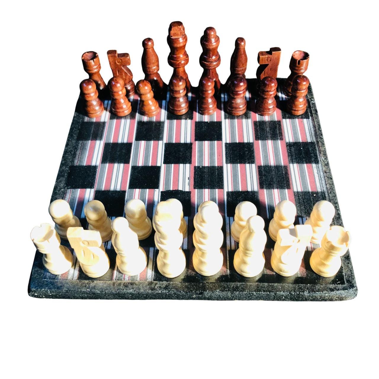 Scrapbook Chess Set - Classic Stripes