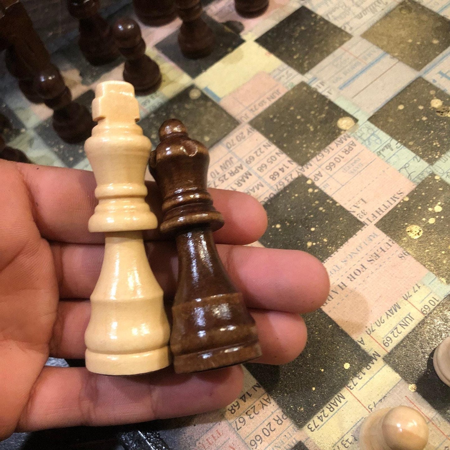 Scrapbook Chess Set - Golden Vintage