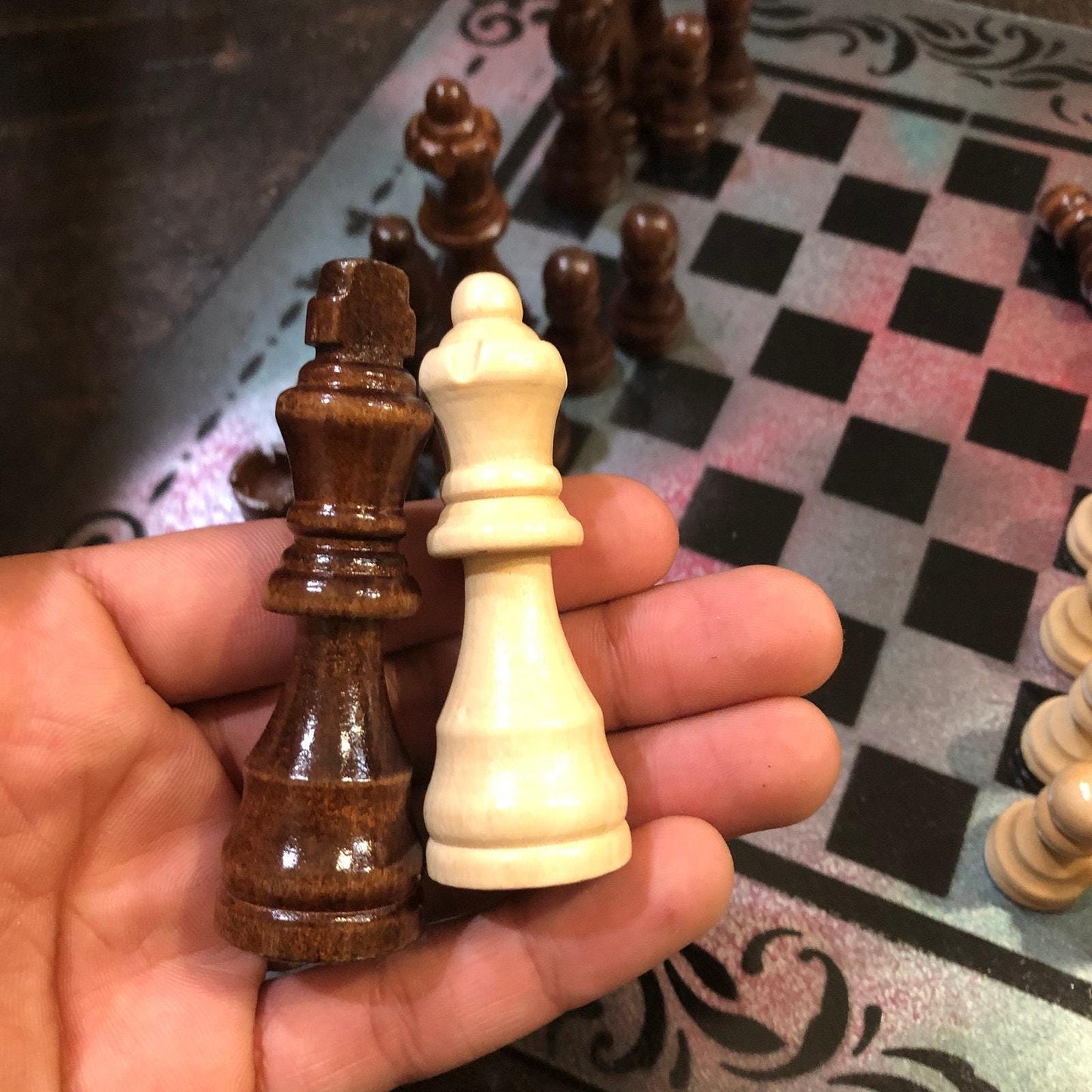 Chess Set - Red Green Galaxy