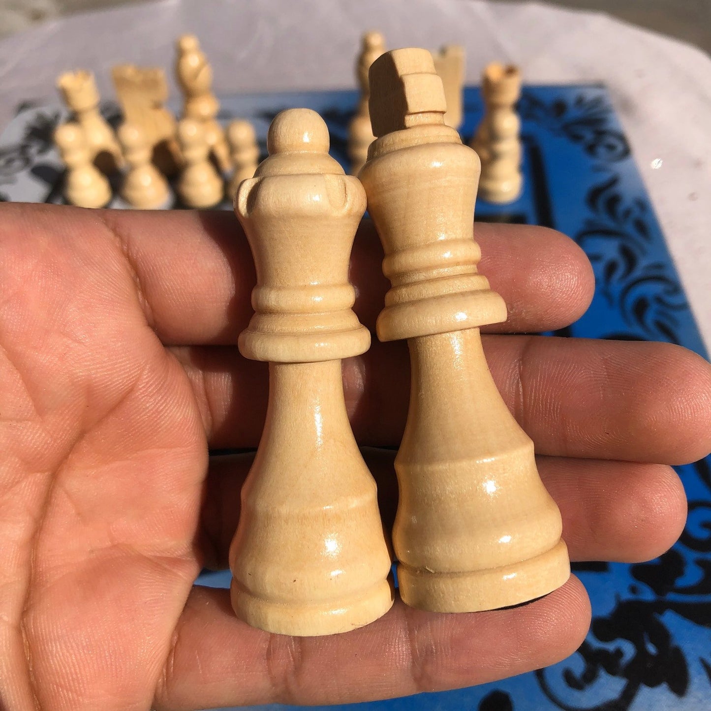 Chess Set - Deep Blue Snow