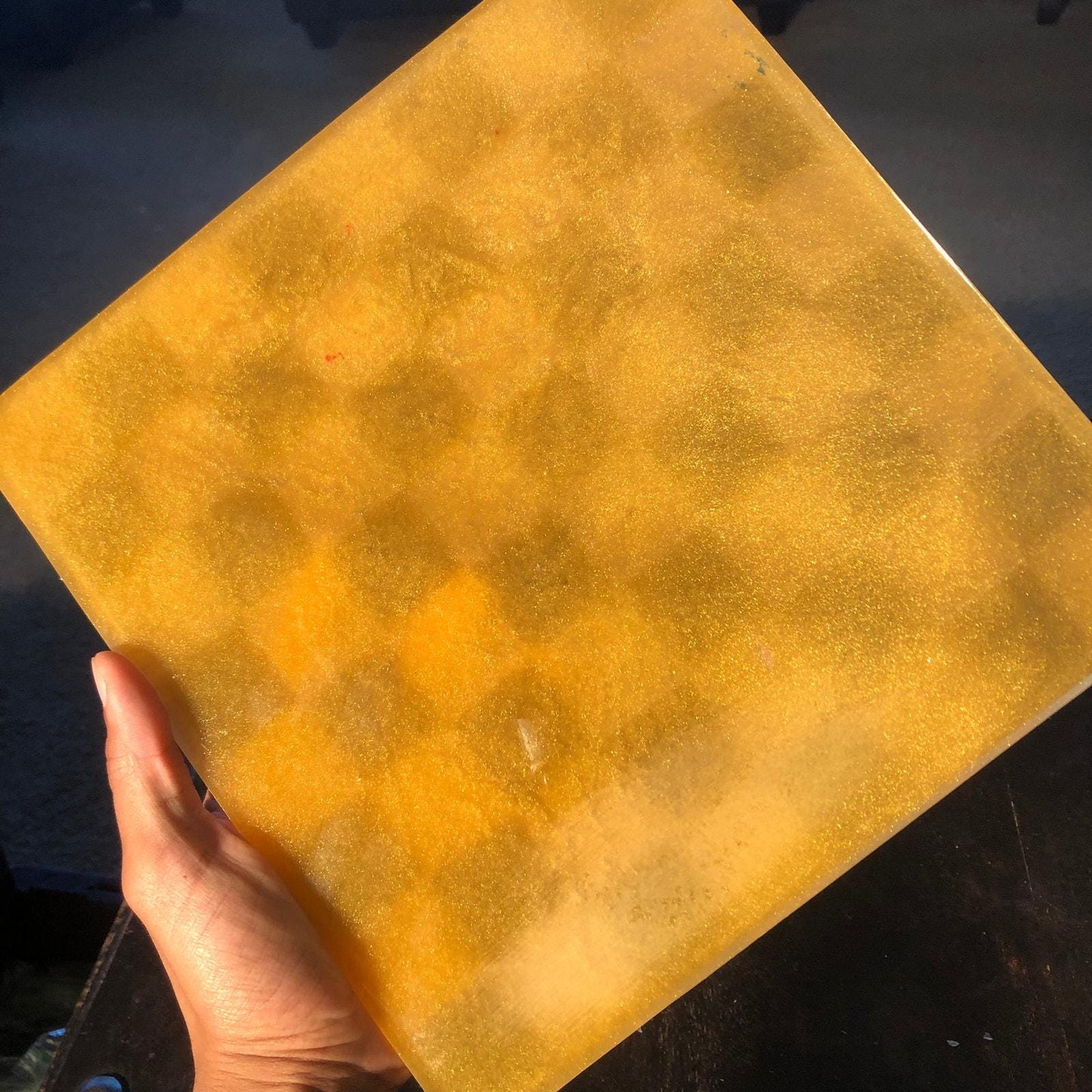 Handmade Resin Chess Set - Amber Yellow
