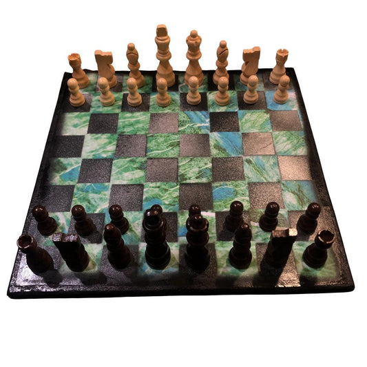 Scrapbook Chess Set - Green Crystal