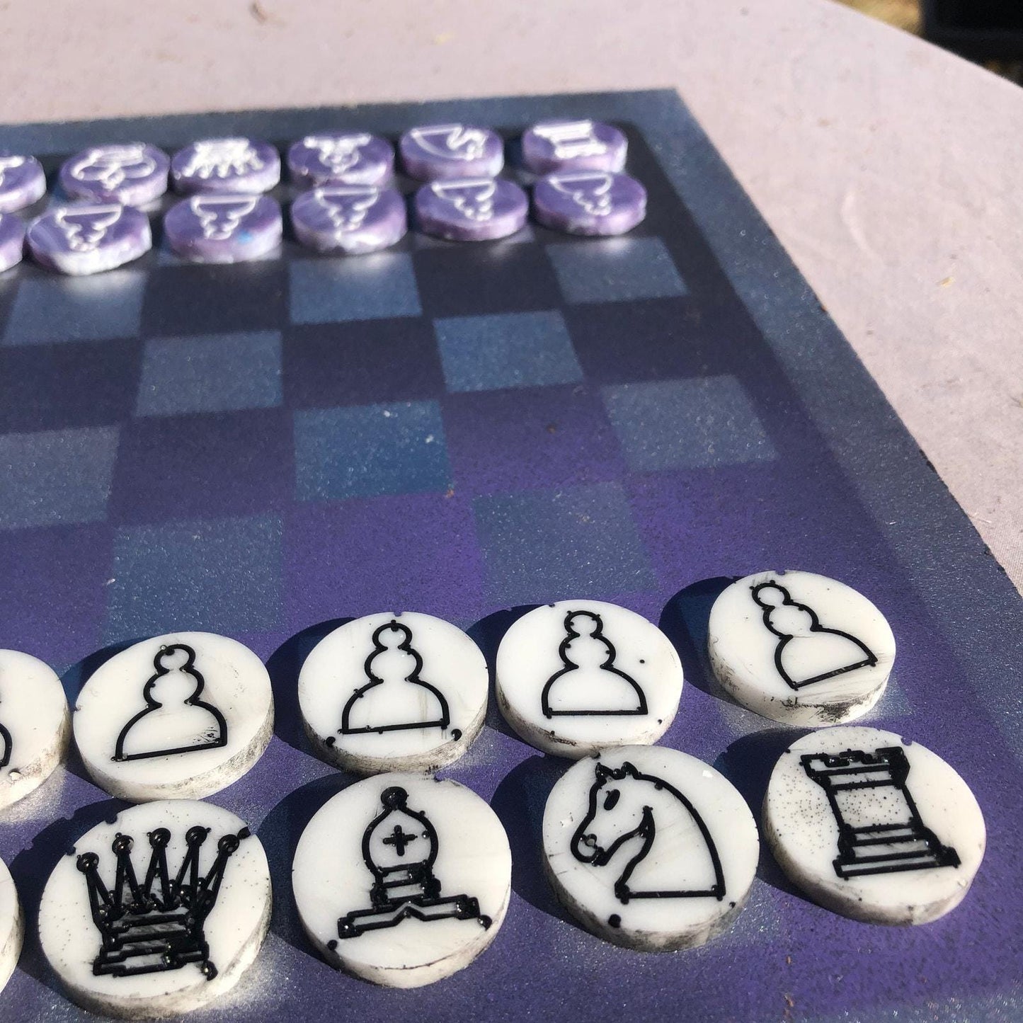 Chess Set - Purple Chrome