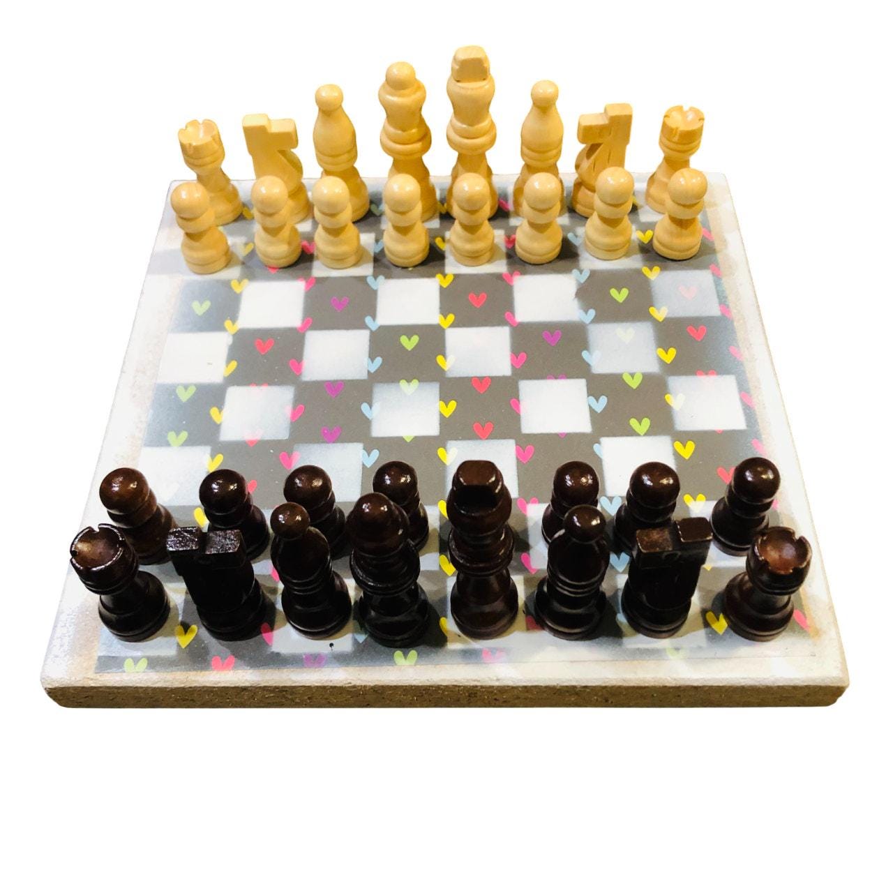 Scrapbook Chess Set - Rainbow Heart