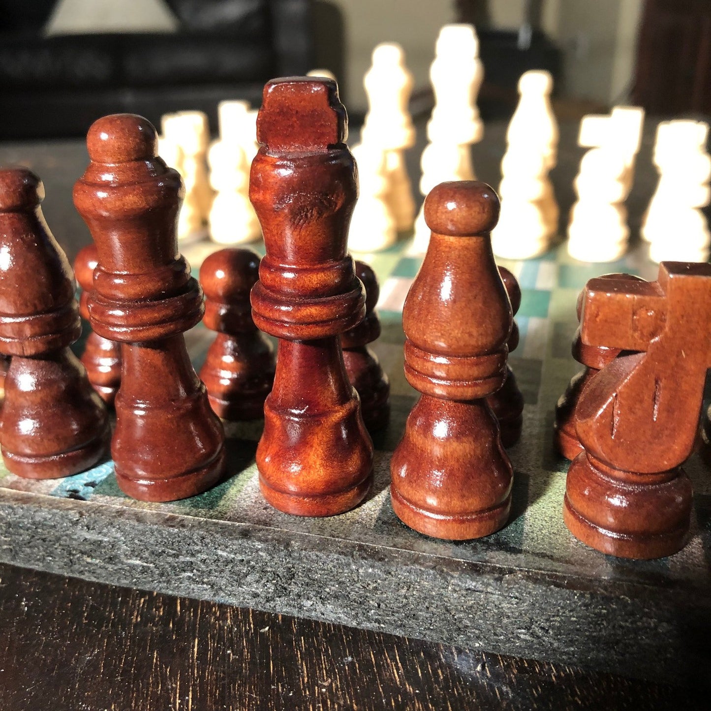 Scrapbook Chess Set - Green Vintage