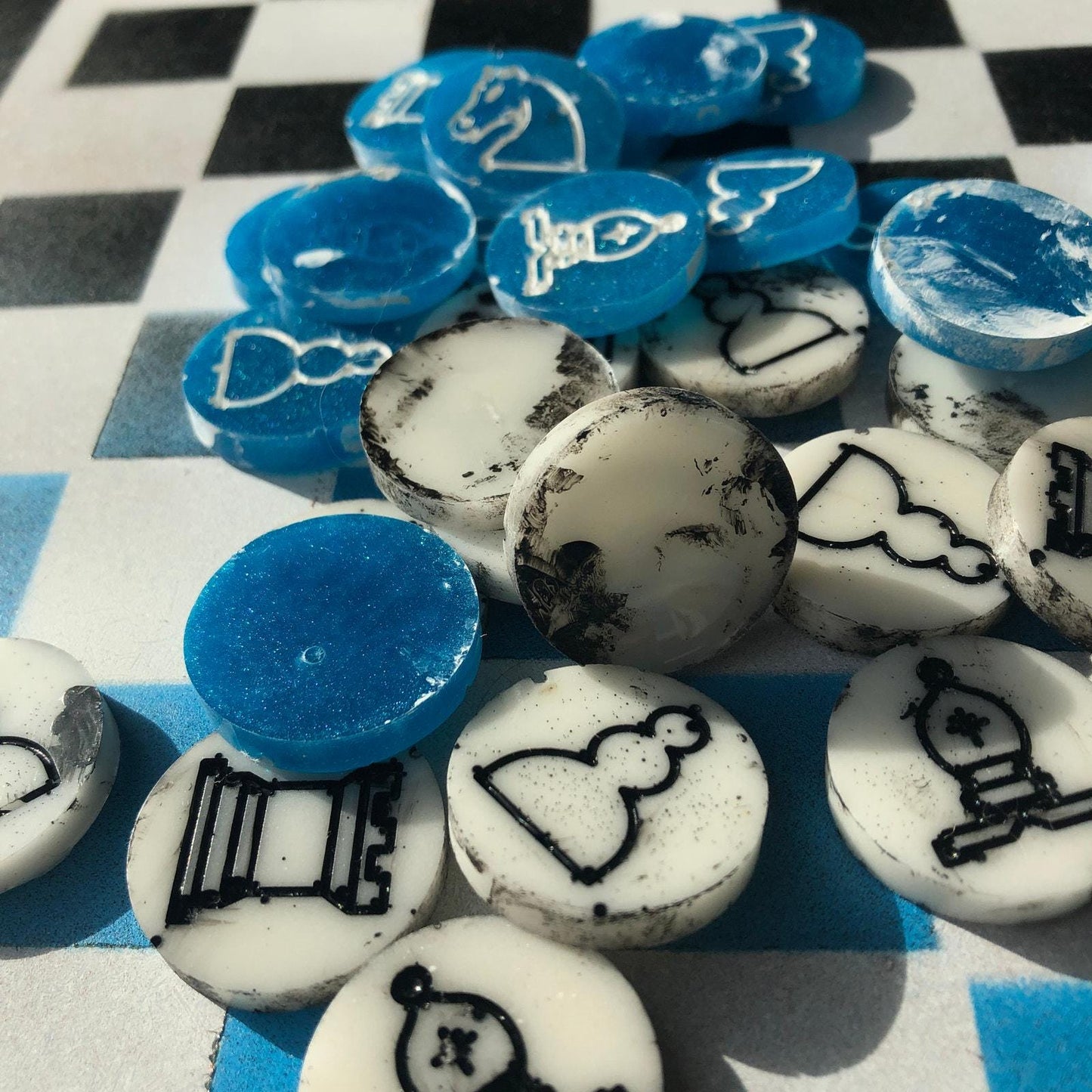 Chess Set - Blue Ice Black
