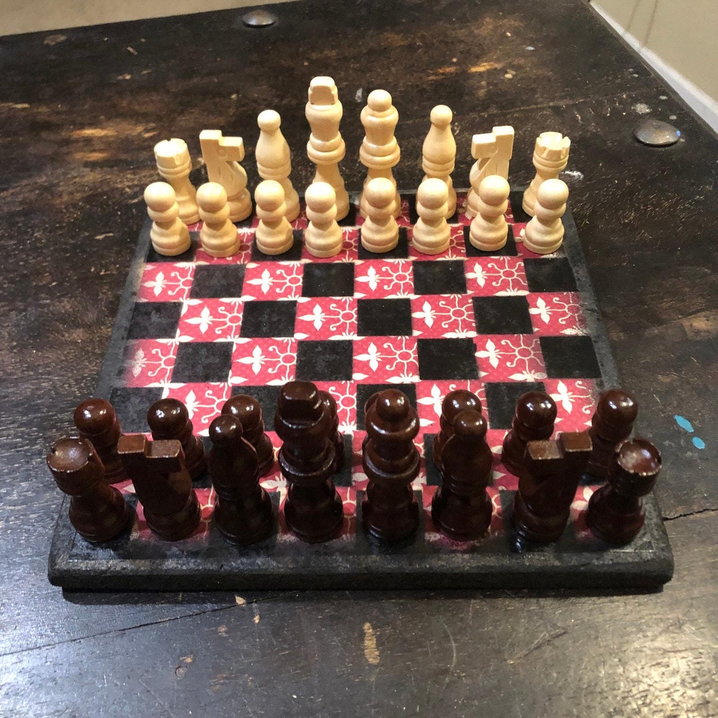 Scrapbook Chess Set - Fancy Red