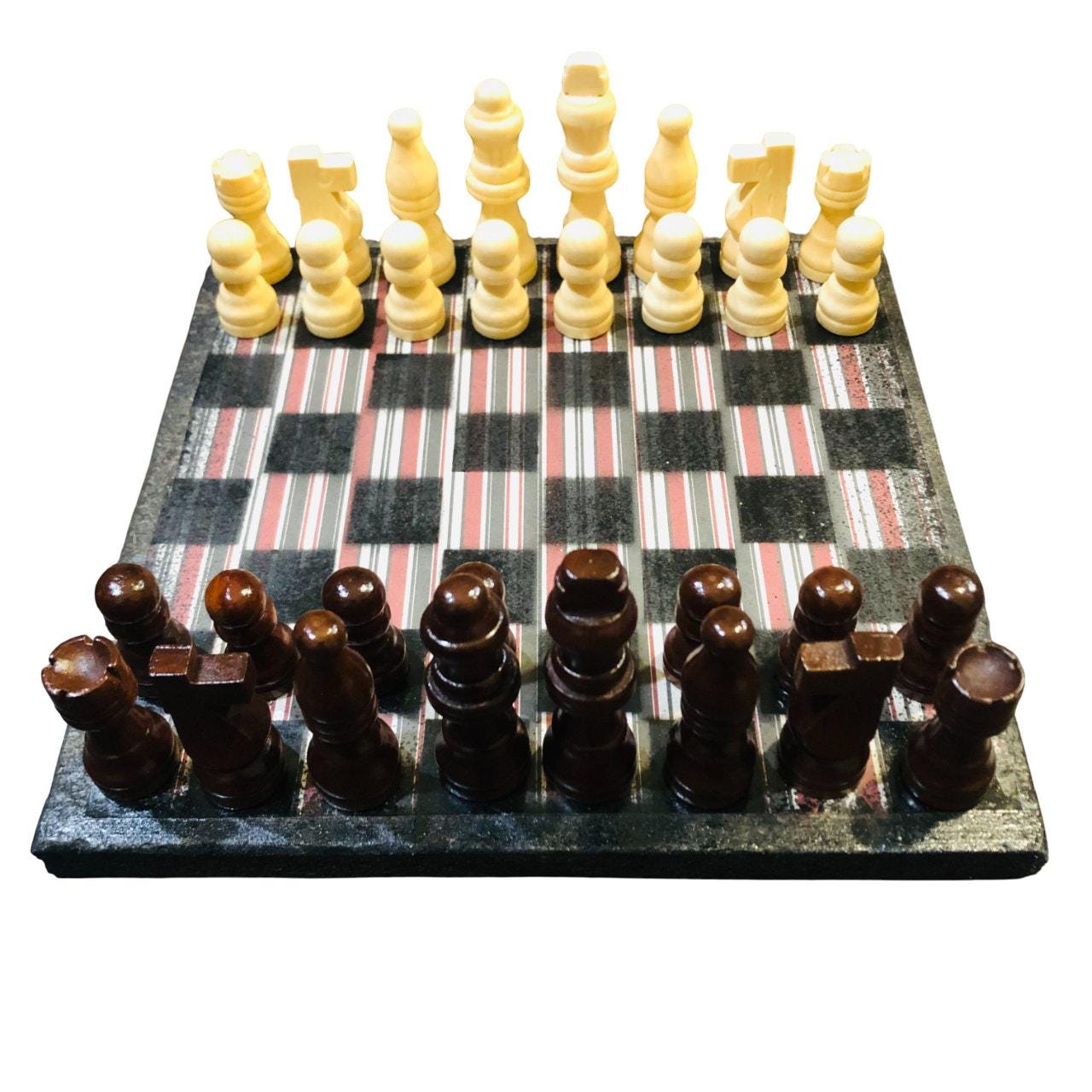 Scrapbook Chess Set - Vintaged Stripes