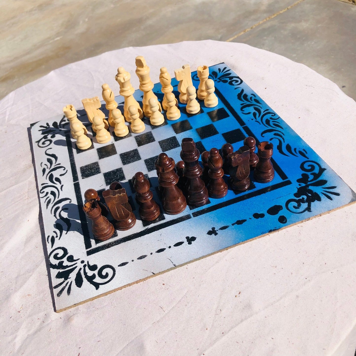 Chess Set - Deep Blue Snow