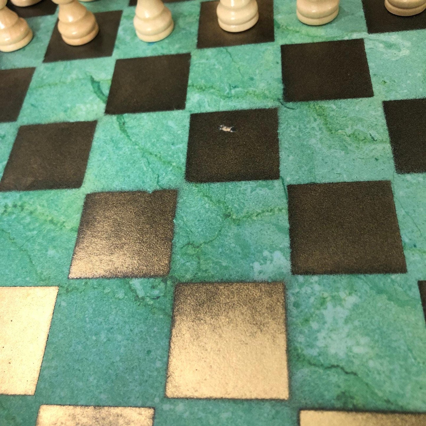 Scrapbook Chess Set - Golden Green