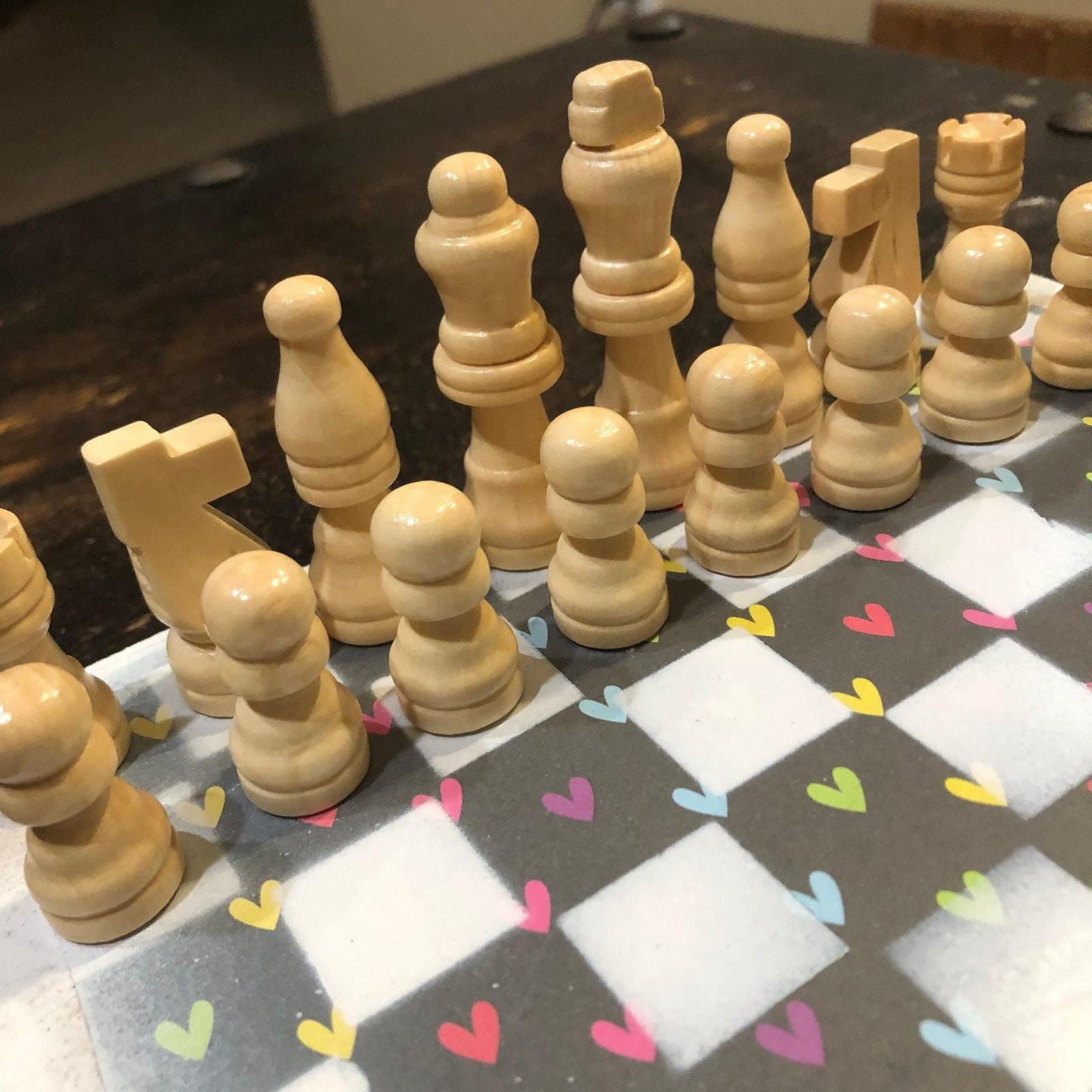 Scrapbook Chess Set - Rainbow Heart