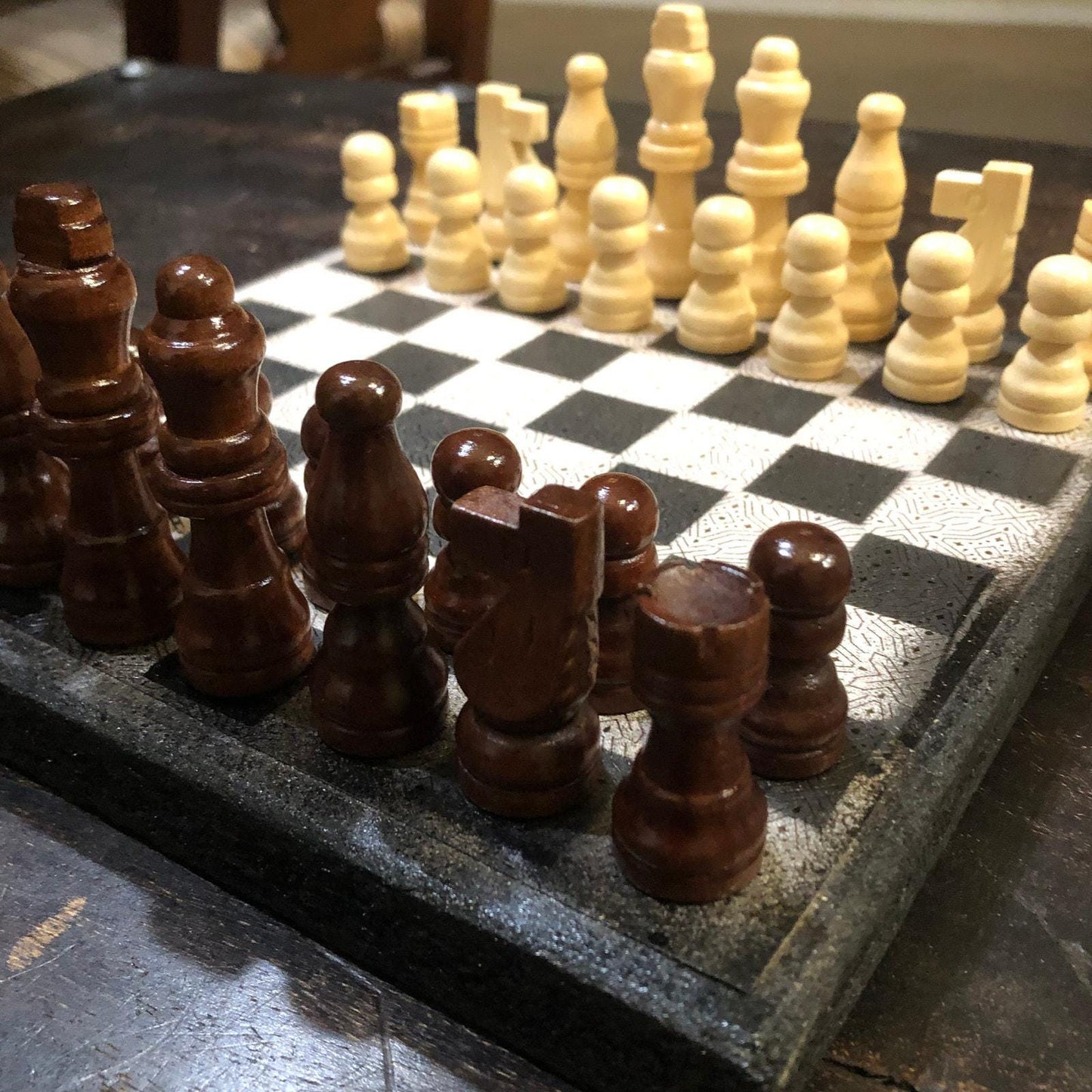 Scrapbook Chess Set - Goil Foiled Lining - White & Black