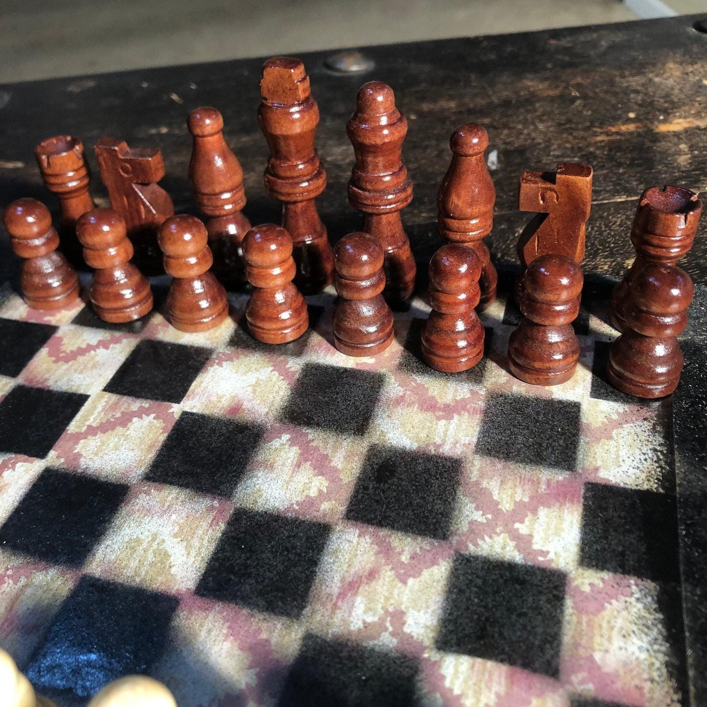Scrapbook Chess Set - Faded Pattern