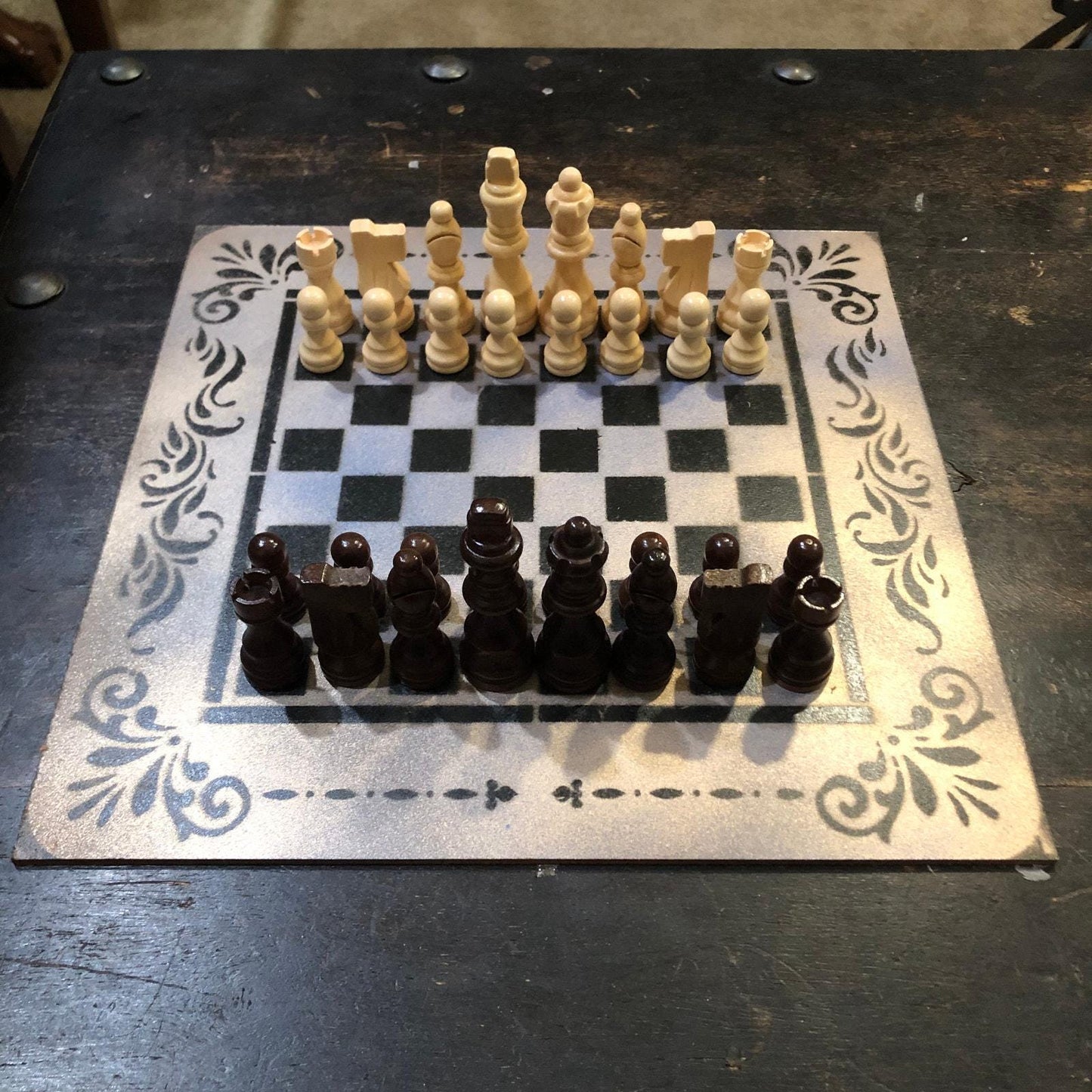 Chess Set - Rustic Gold