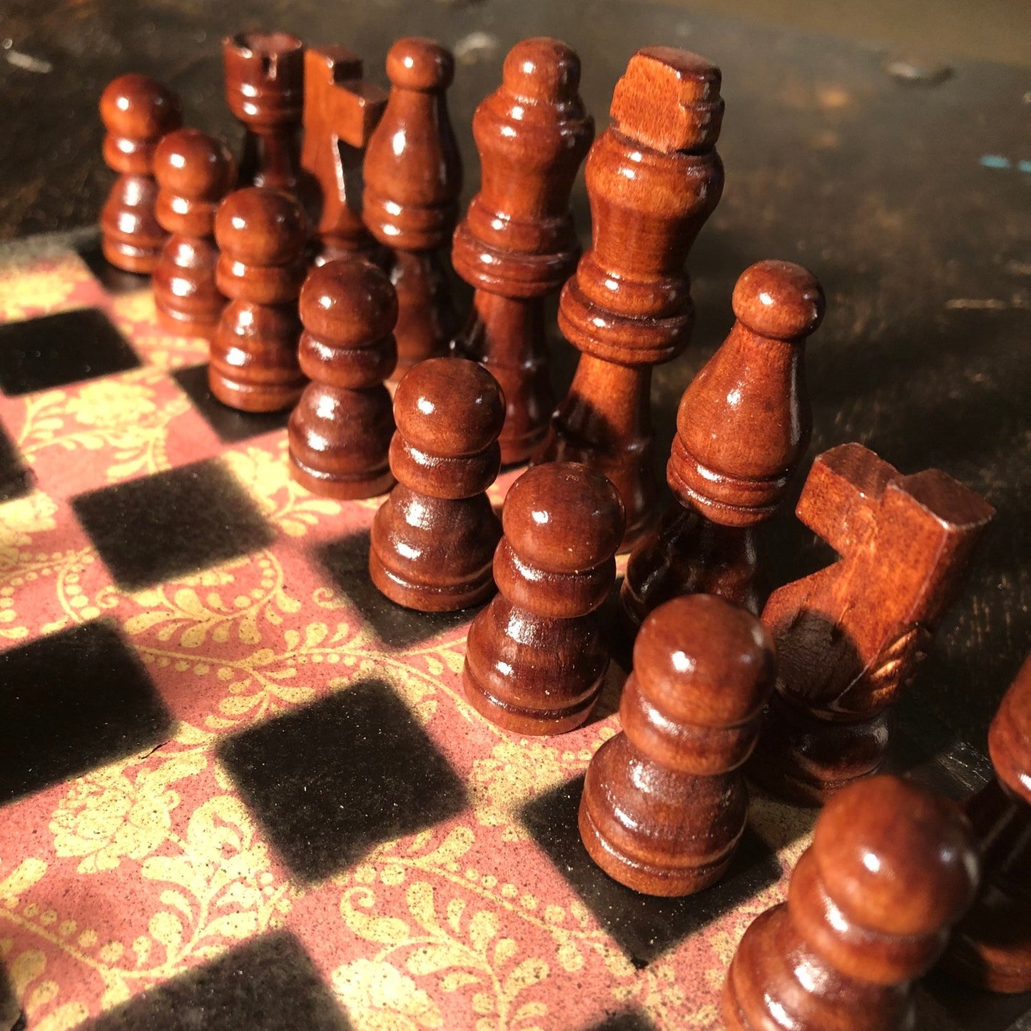 Scrapbook Chess Set - Red Vintage