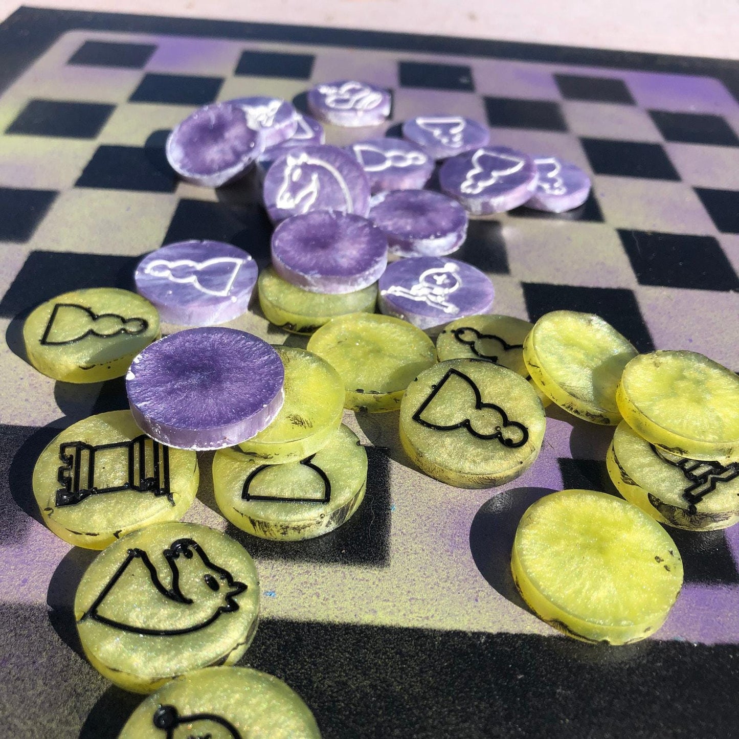 Chess Set - Purple Green Mix