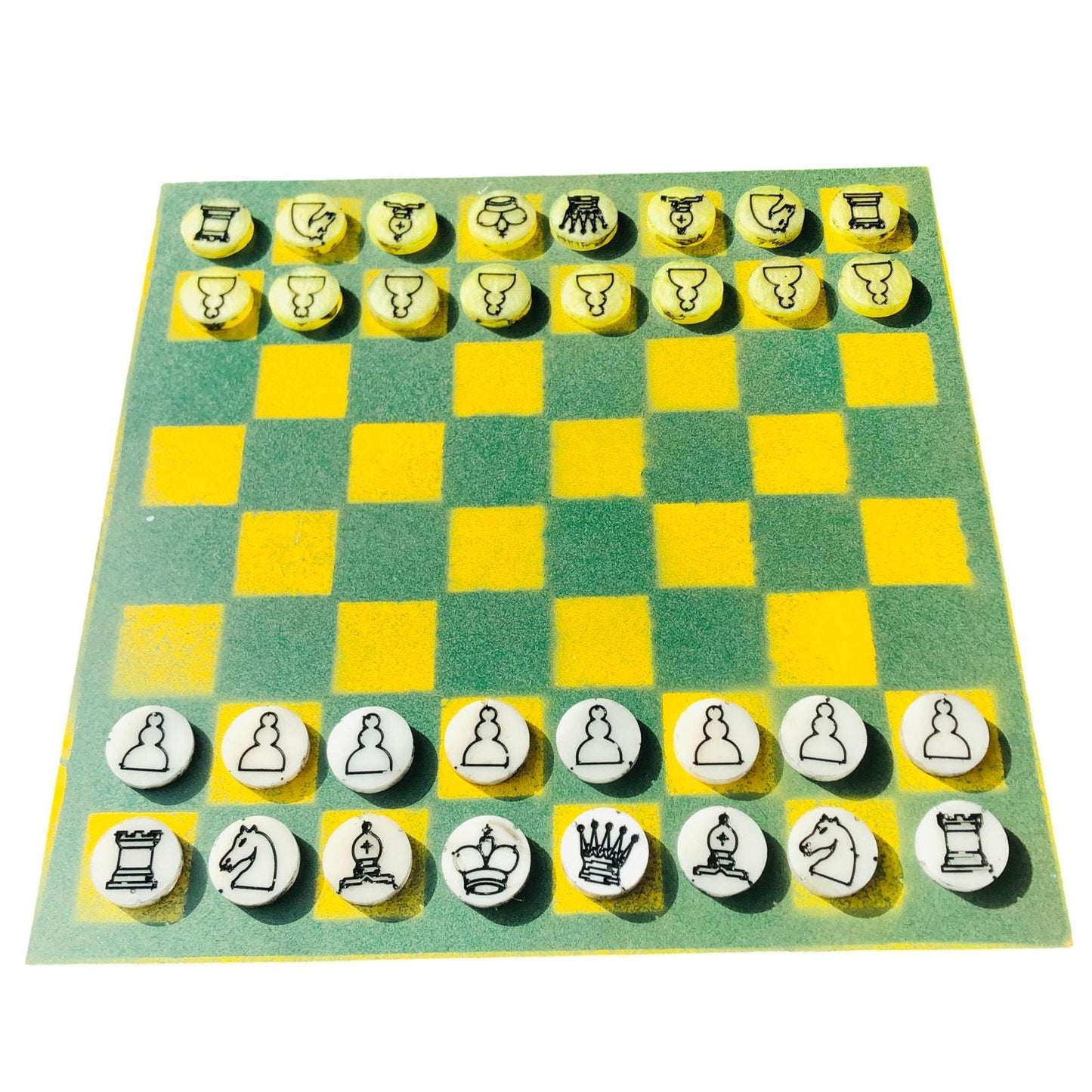 Chess Set - Yellow & Green