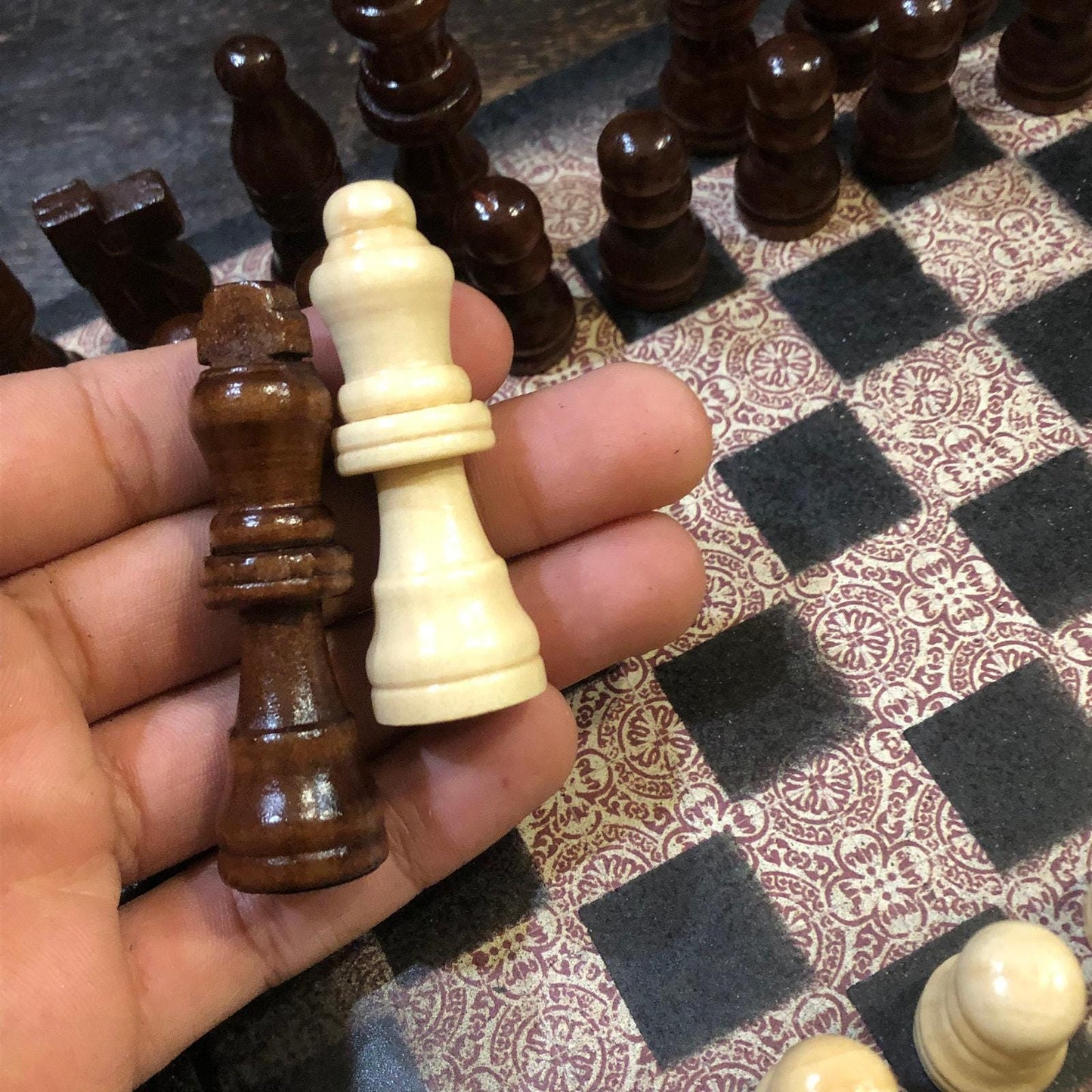 Scrapbook Chess Set - Vintage Brown