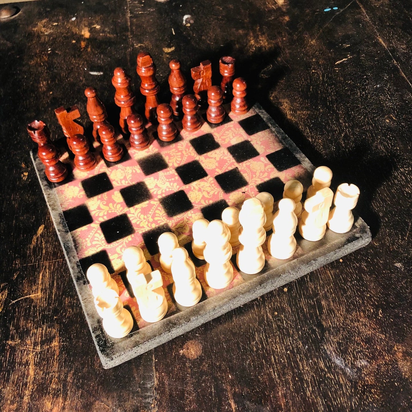 Scrapbook Chess Set - Red Vintage
