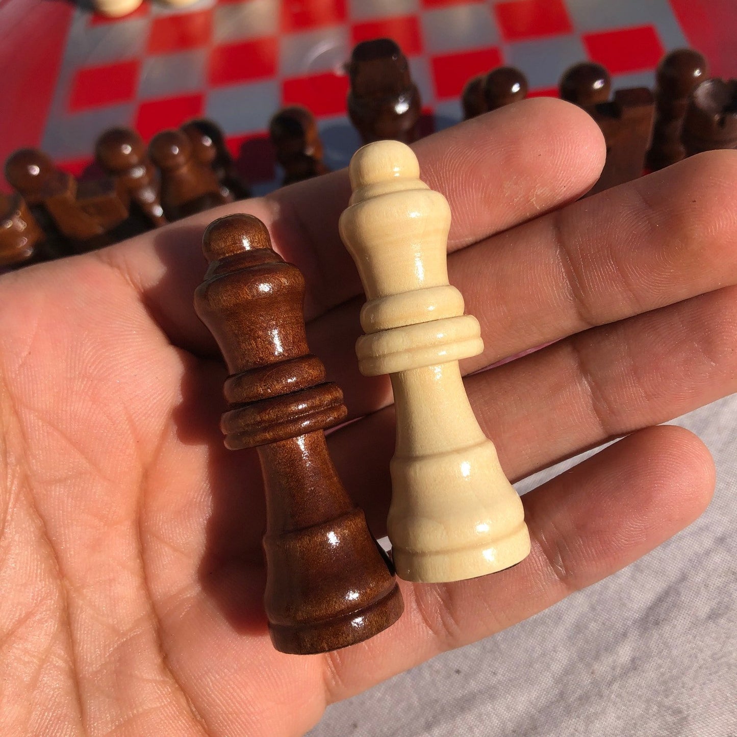 Vinyl Chess Set - Red Chrome