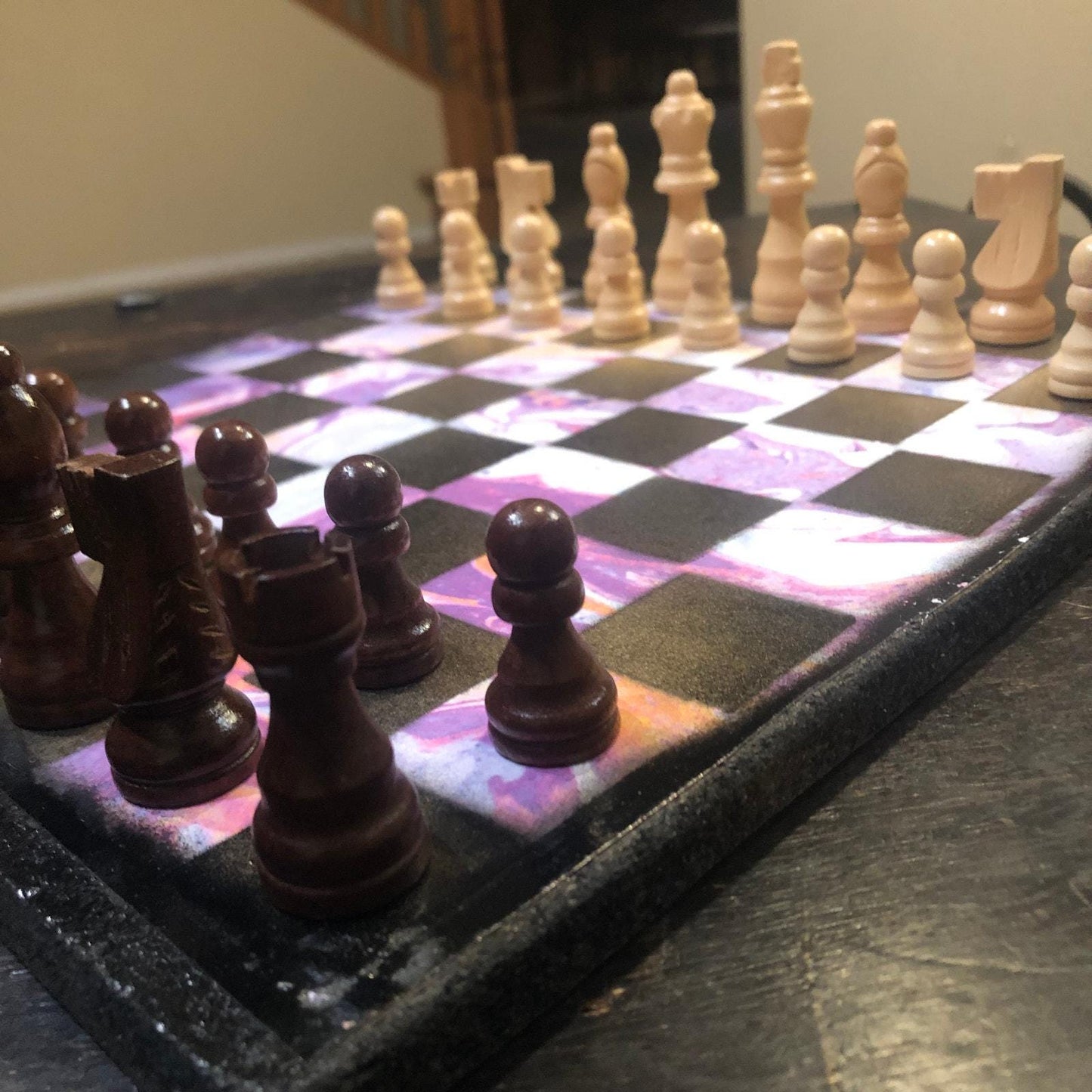 Scrapbook Chess Set - Purple Mix