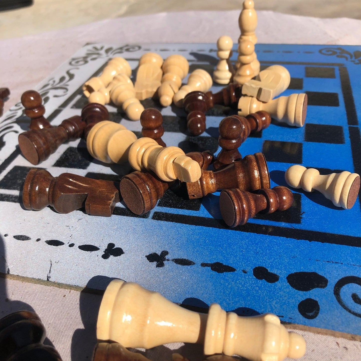 Chess Set - Deep Blue Snow