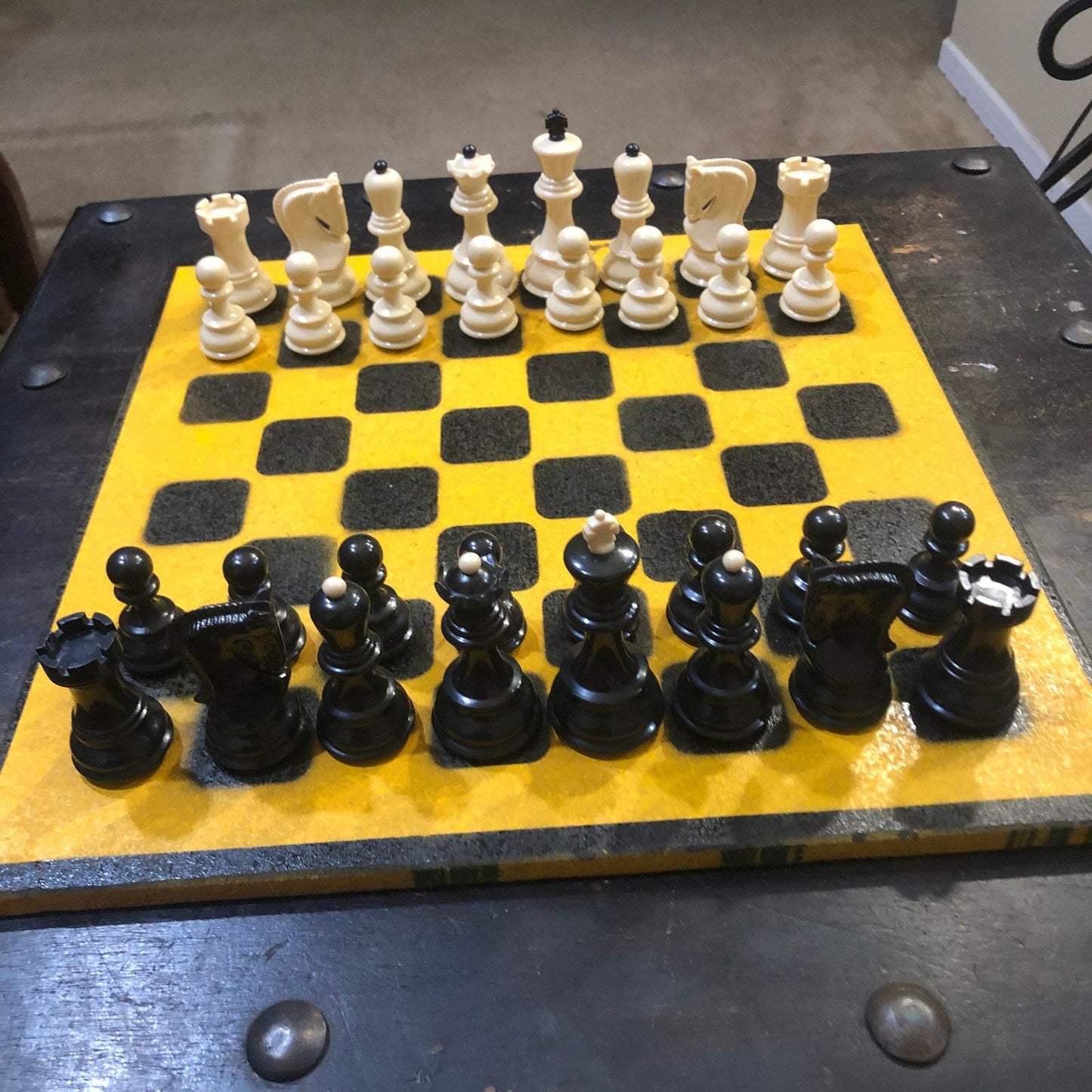 Large Chess Set - Yellow & Black