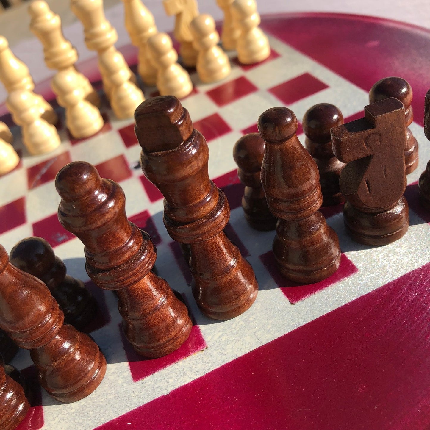 Vinyl Chess Set - Violet Cream