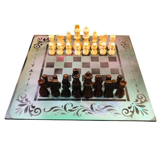 Chess Set - Metallic Purple Green