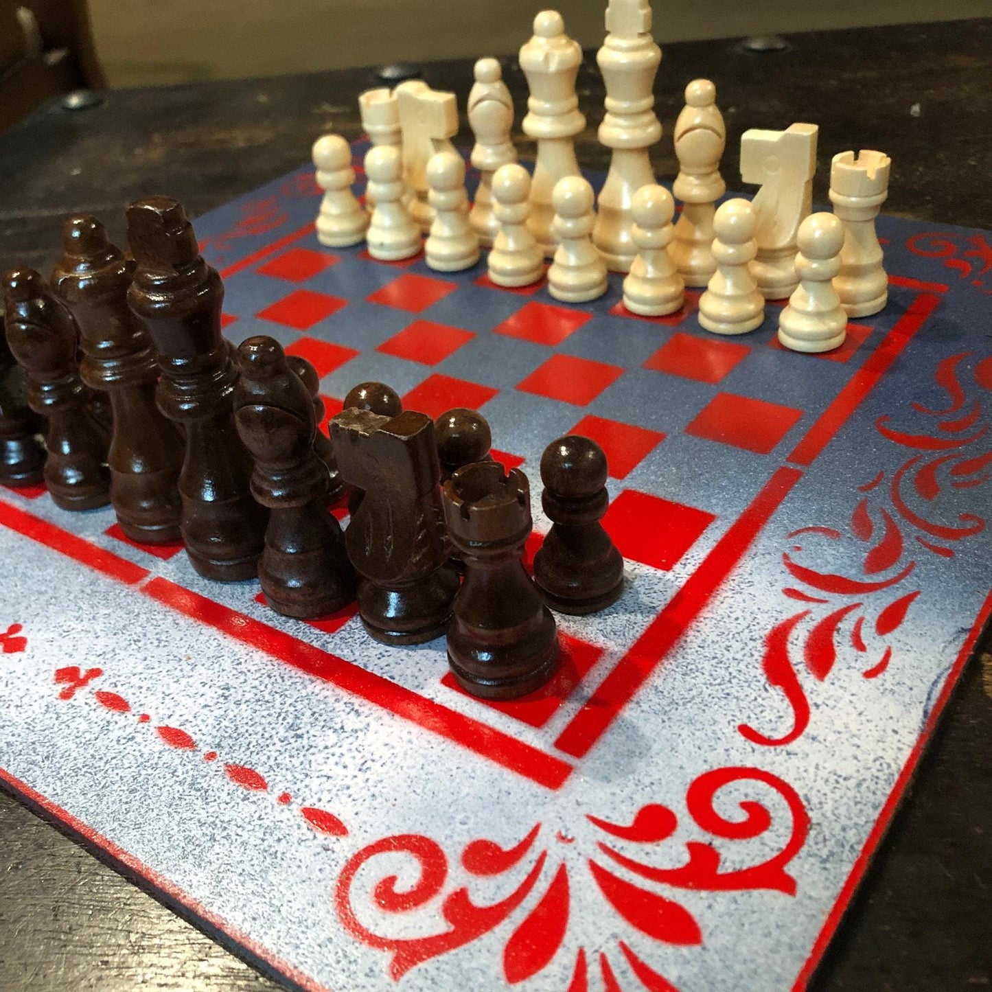 Chess Set - Blue Red Mist