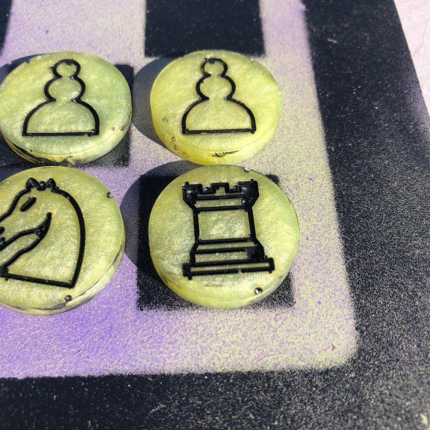 Chess Set - Purple Green Mix